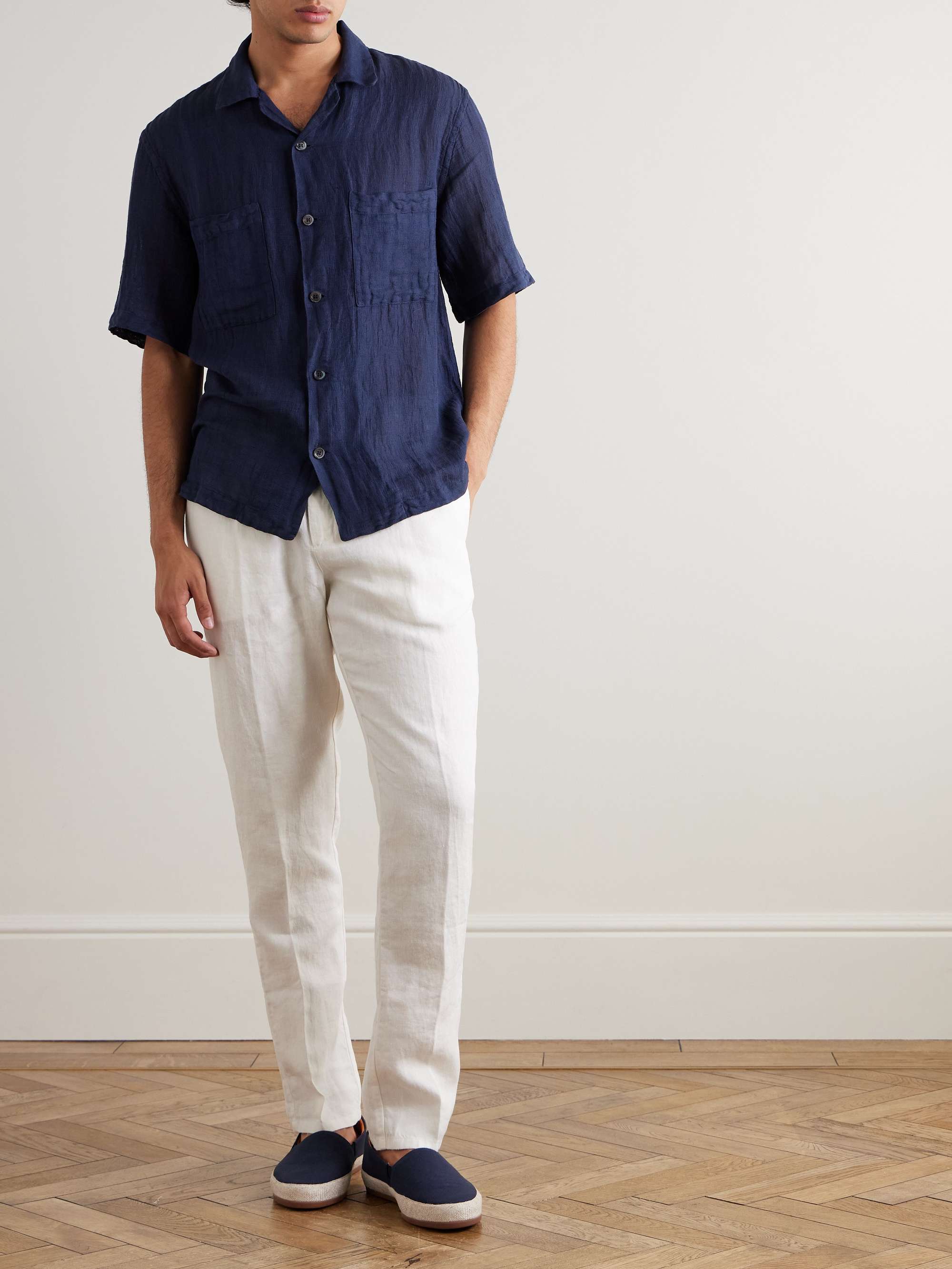 Cornell Straight-Leg Washed Linen Trousers view