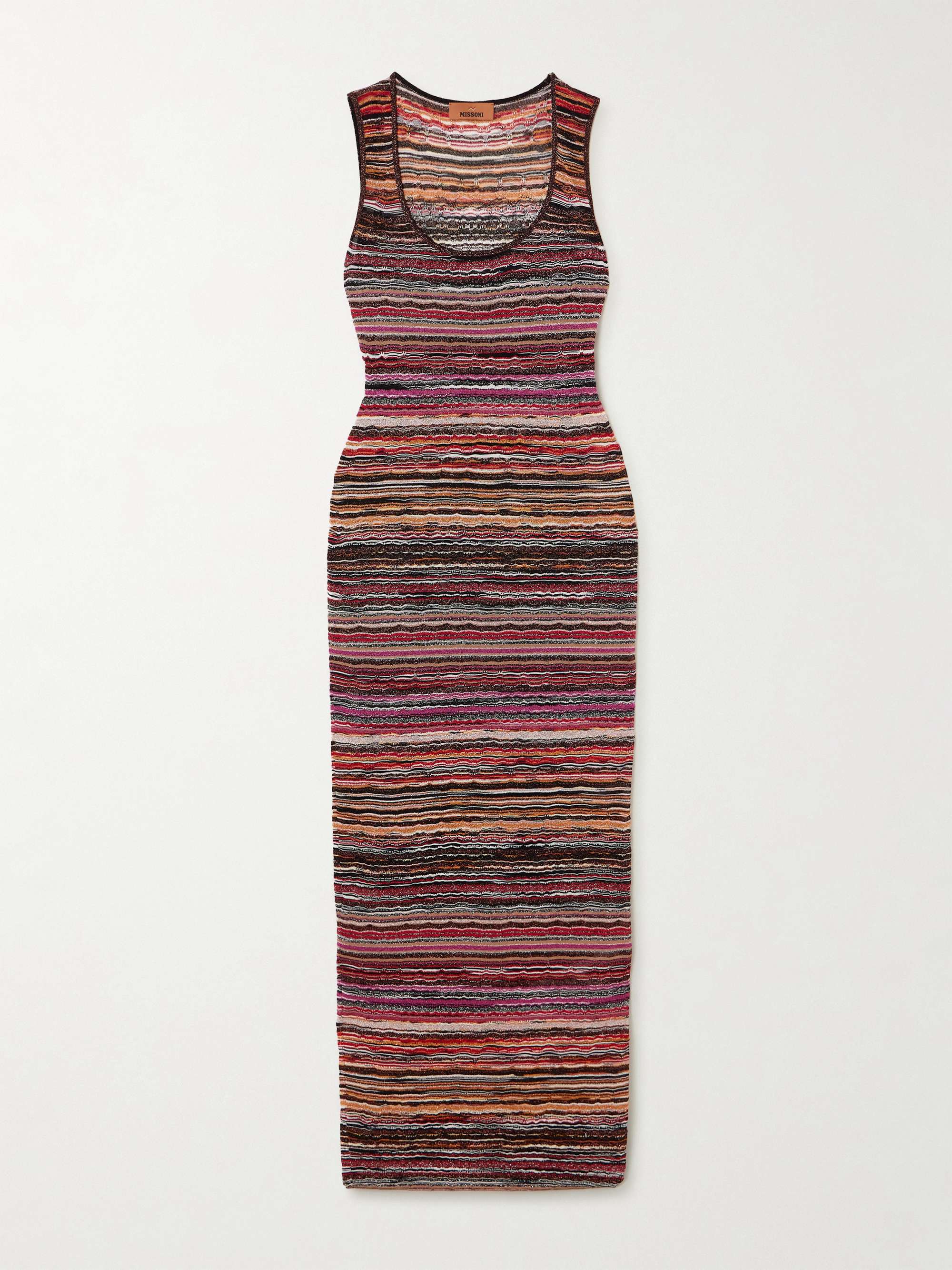 Mare striped metallic crochet-knit maxi dress hero visual