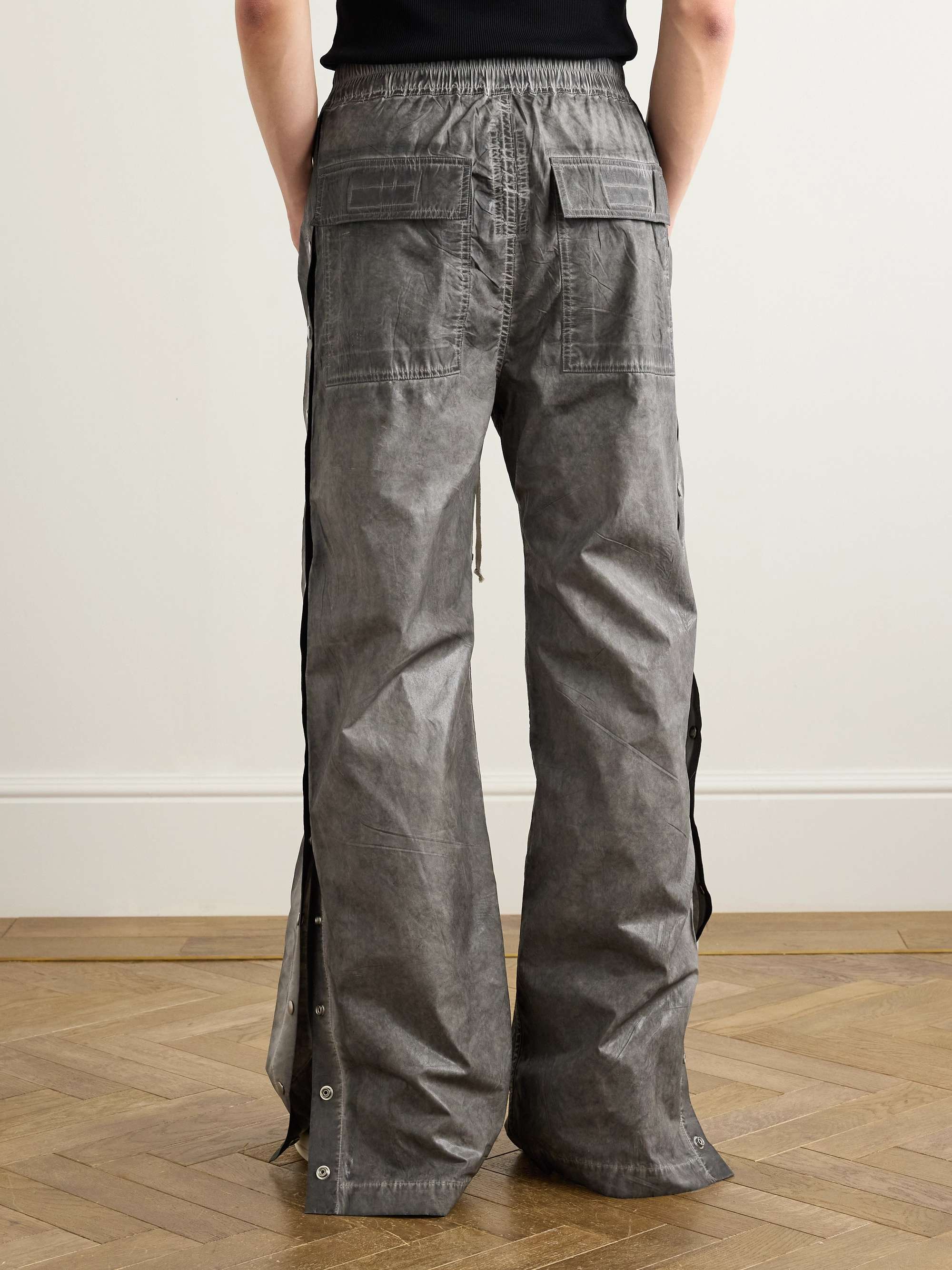 Pusher Wide-Leg Cotton-Poplin Drawstring Trousers view