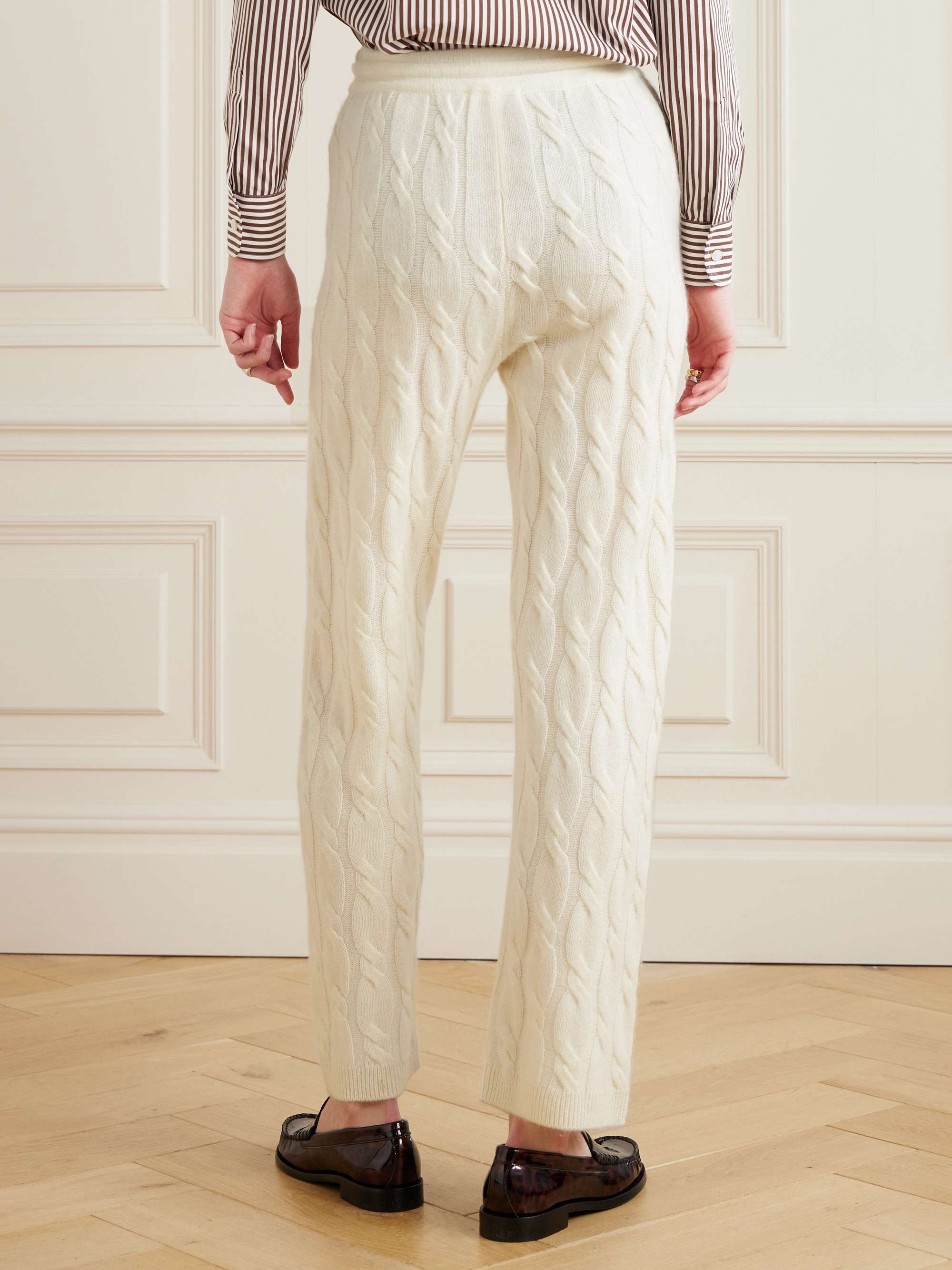+ Le Bristol Paris Faubourg cable-knit cashmere and wool-blend track pants view