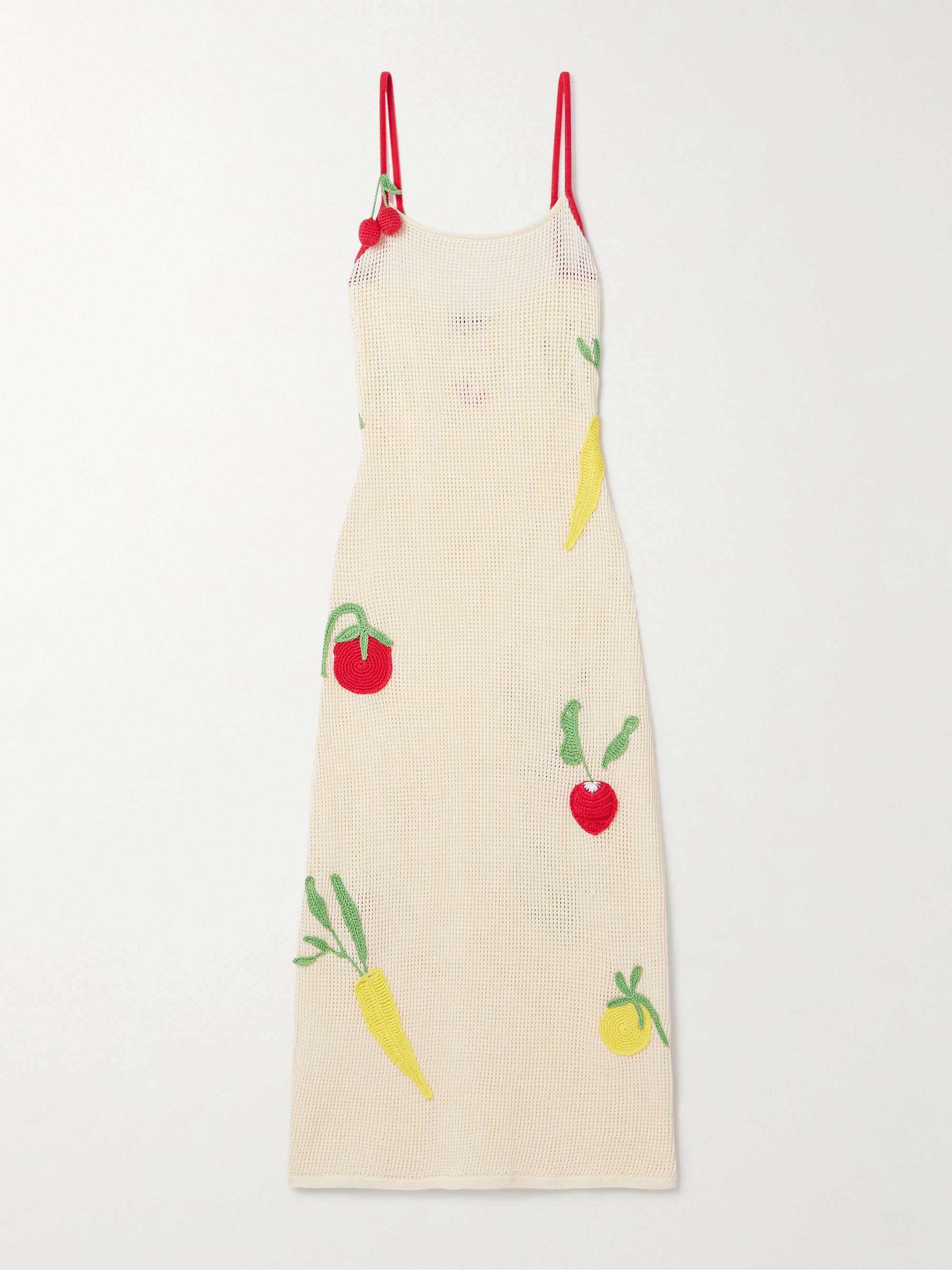 Adeline appliquéd crocheted cotton midi dress hero visual