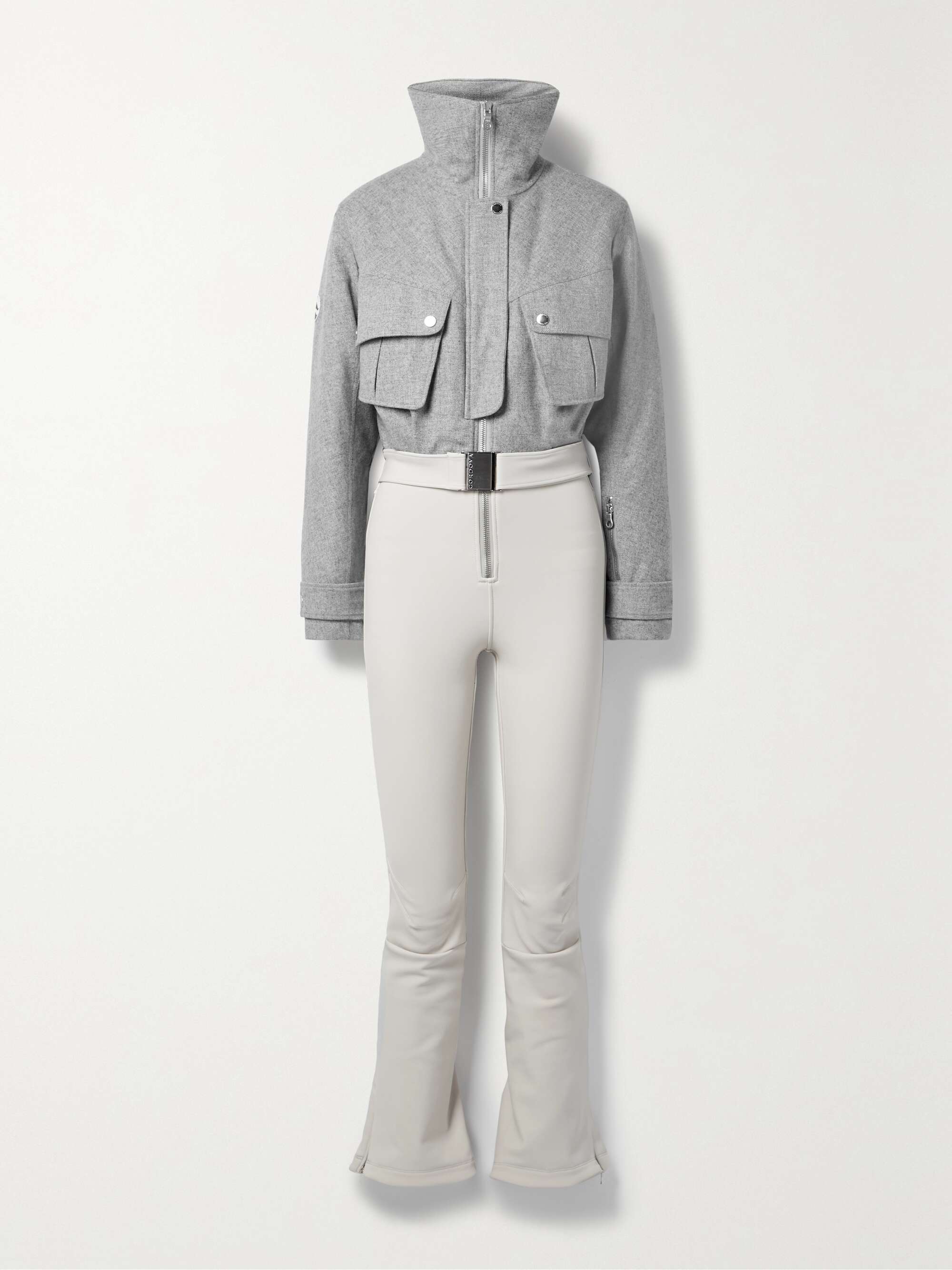 The Telluride belted two-tone wool-blend and twill ski suit hero visual