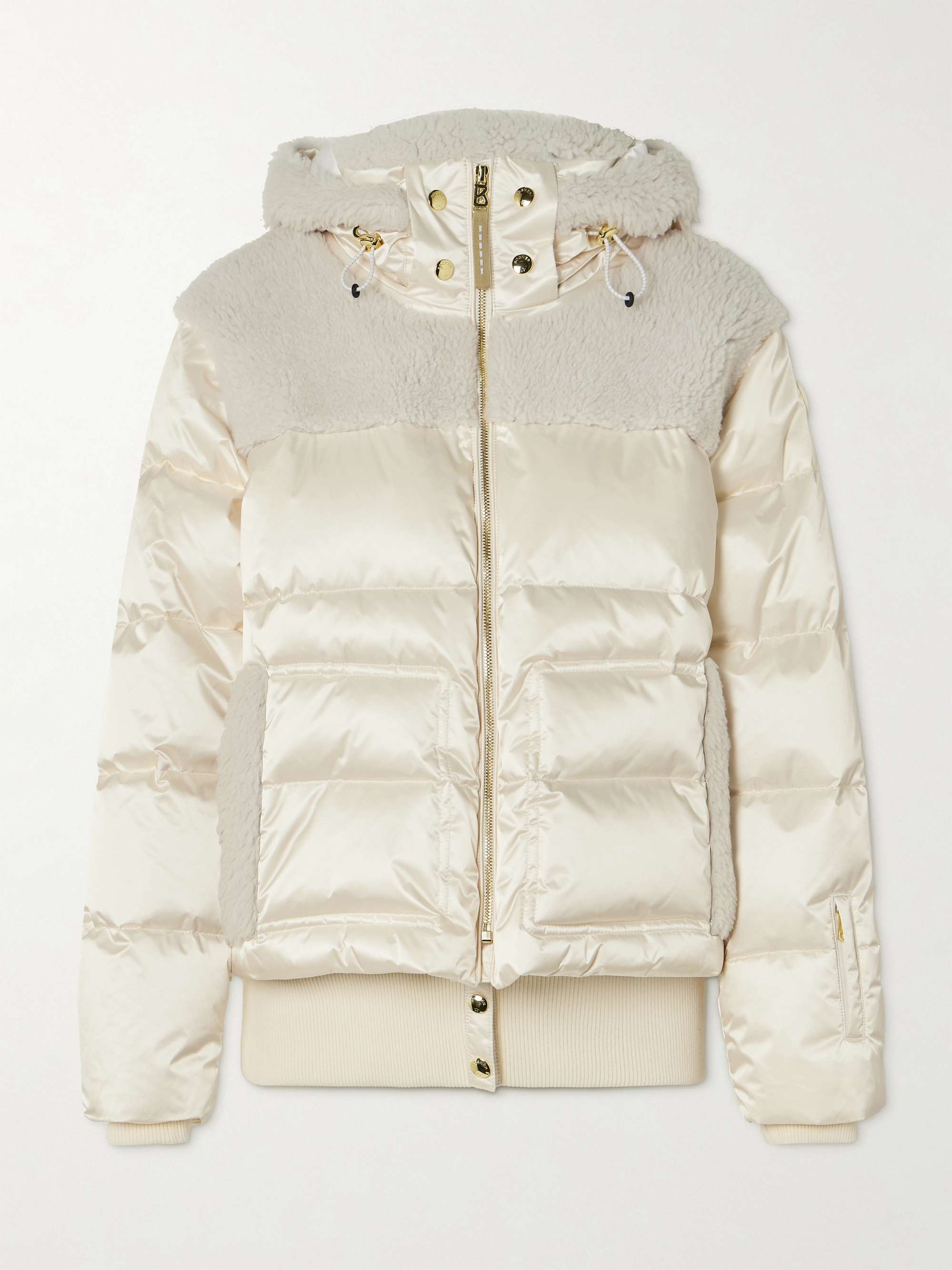Dia hooded shearling-trimmed quilted down ski jacket hero visual
