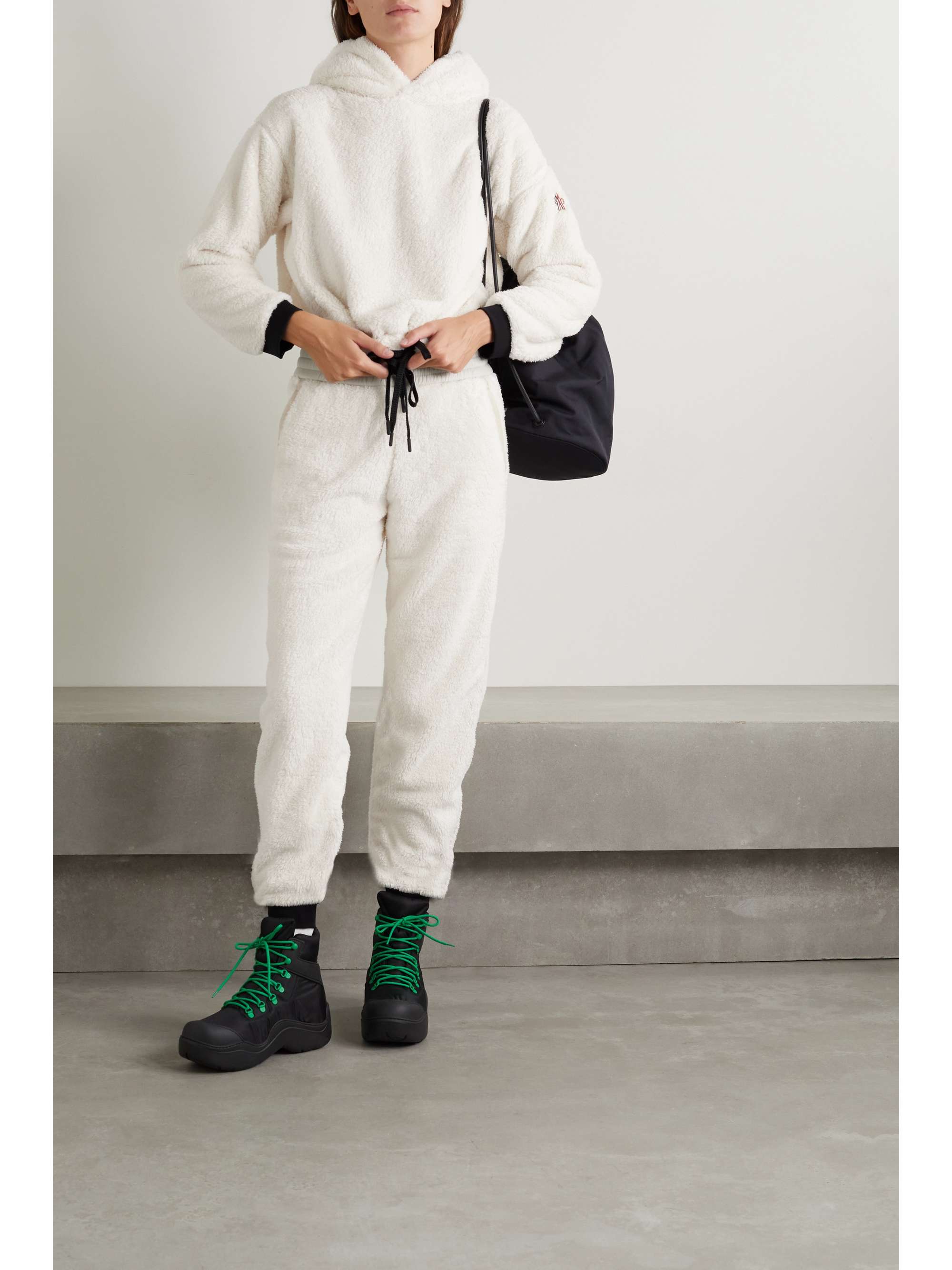 Cropped fleece hoodie view