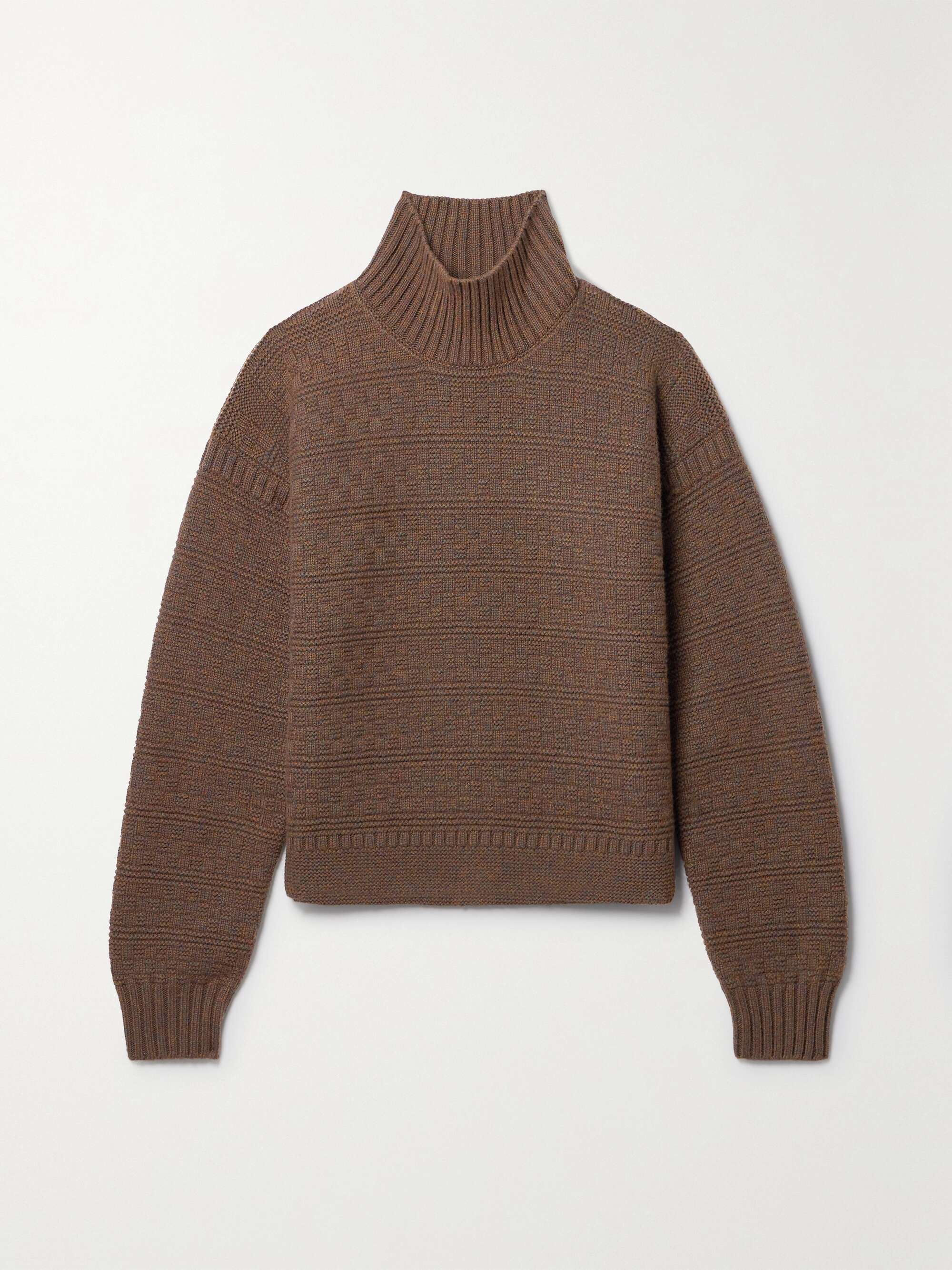 New Plymouth cashmere jacquard-knit turtleneck sweater hero visual