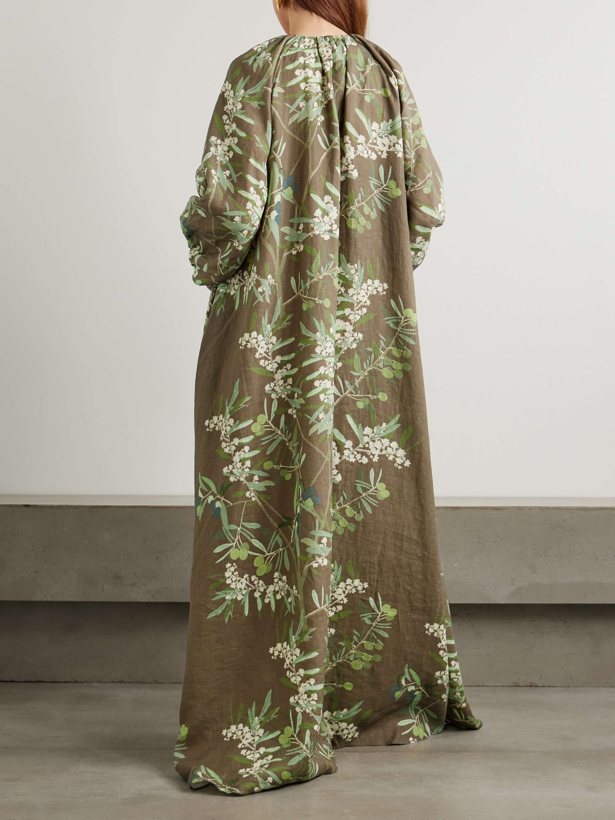 Georgio draped floral-print linen maxi dress view