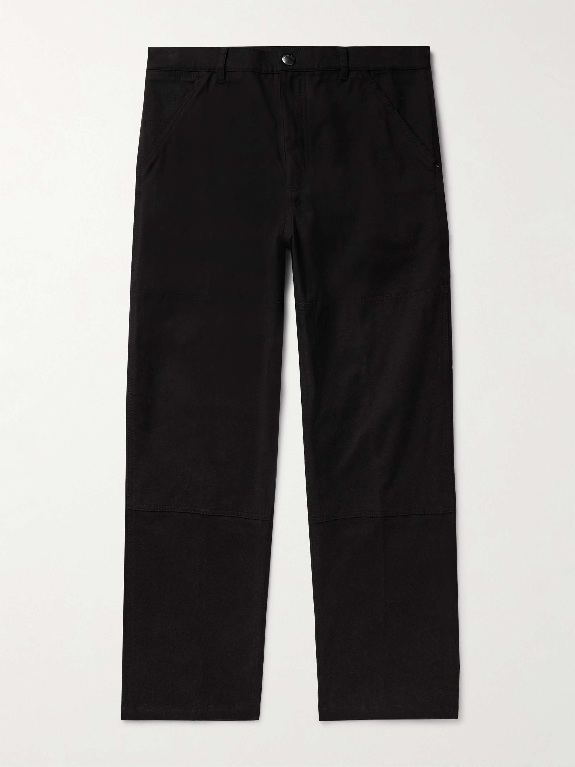 Straight-Leg Logo-Appliquéd Cotton-Blend Canvas Trousers hero visual