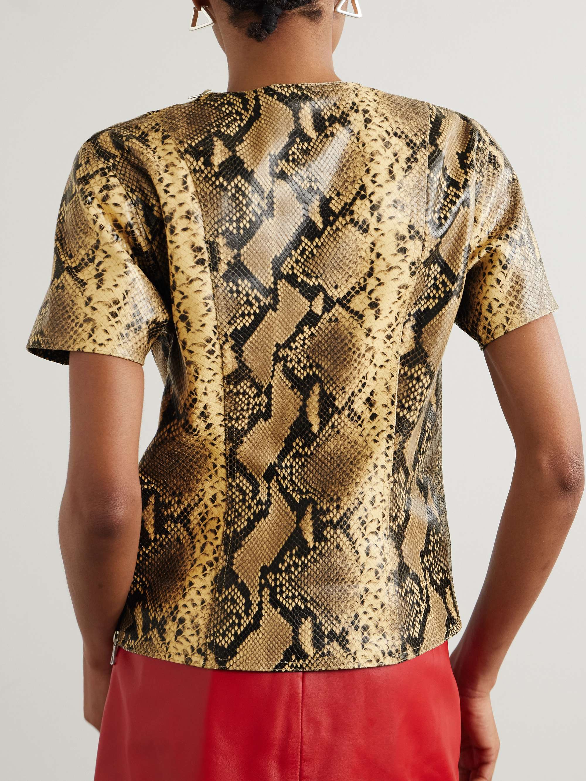 Snake-effect leather top view