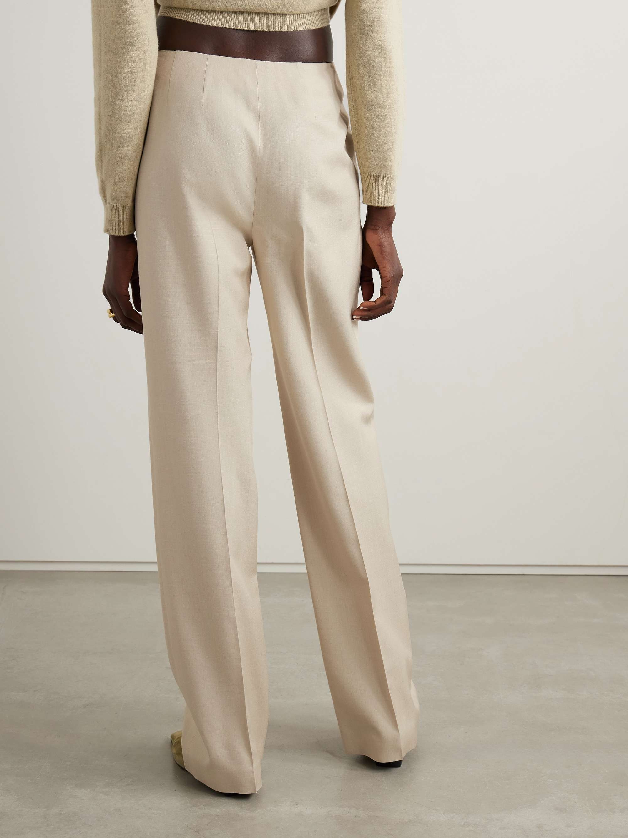 Silk-dupioni straight-leg pants view