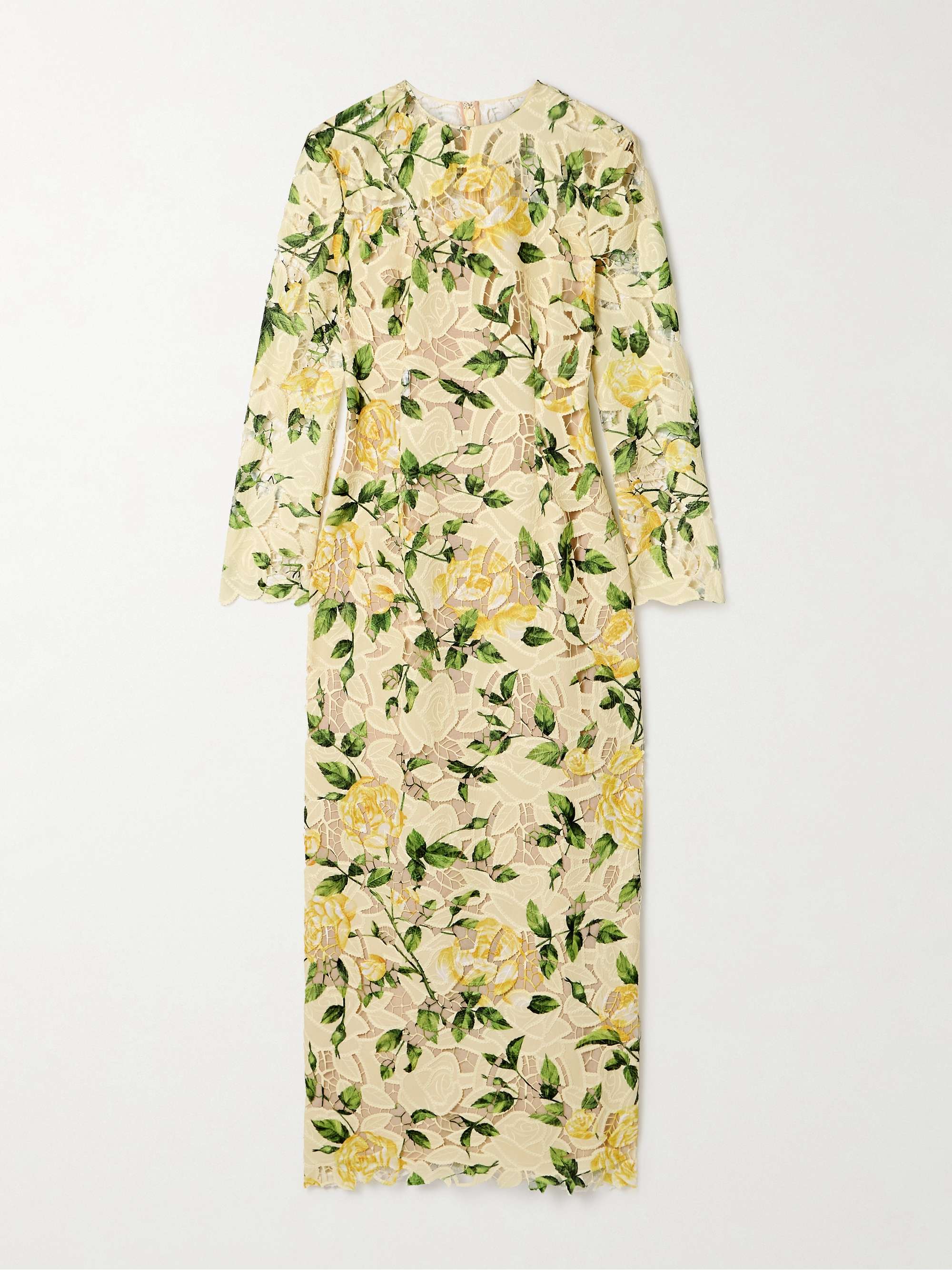 Floral-print guipure lace maxi dress hero visual