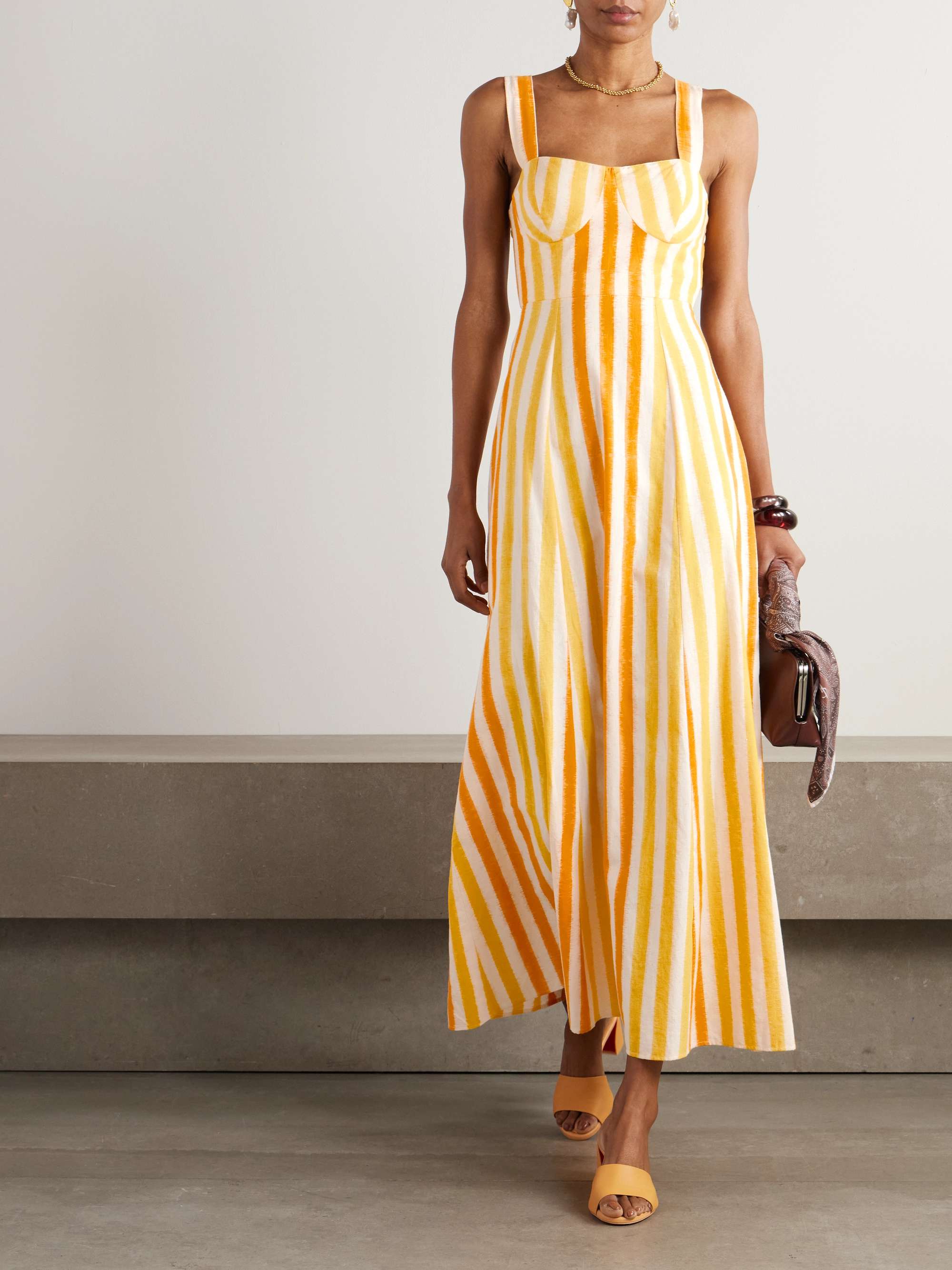 Azzurra striped cotton maxi dress view