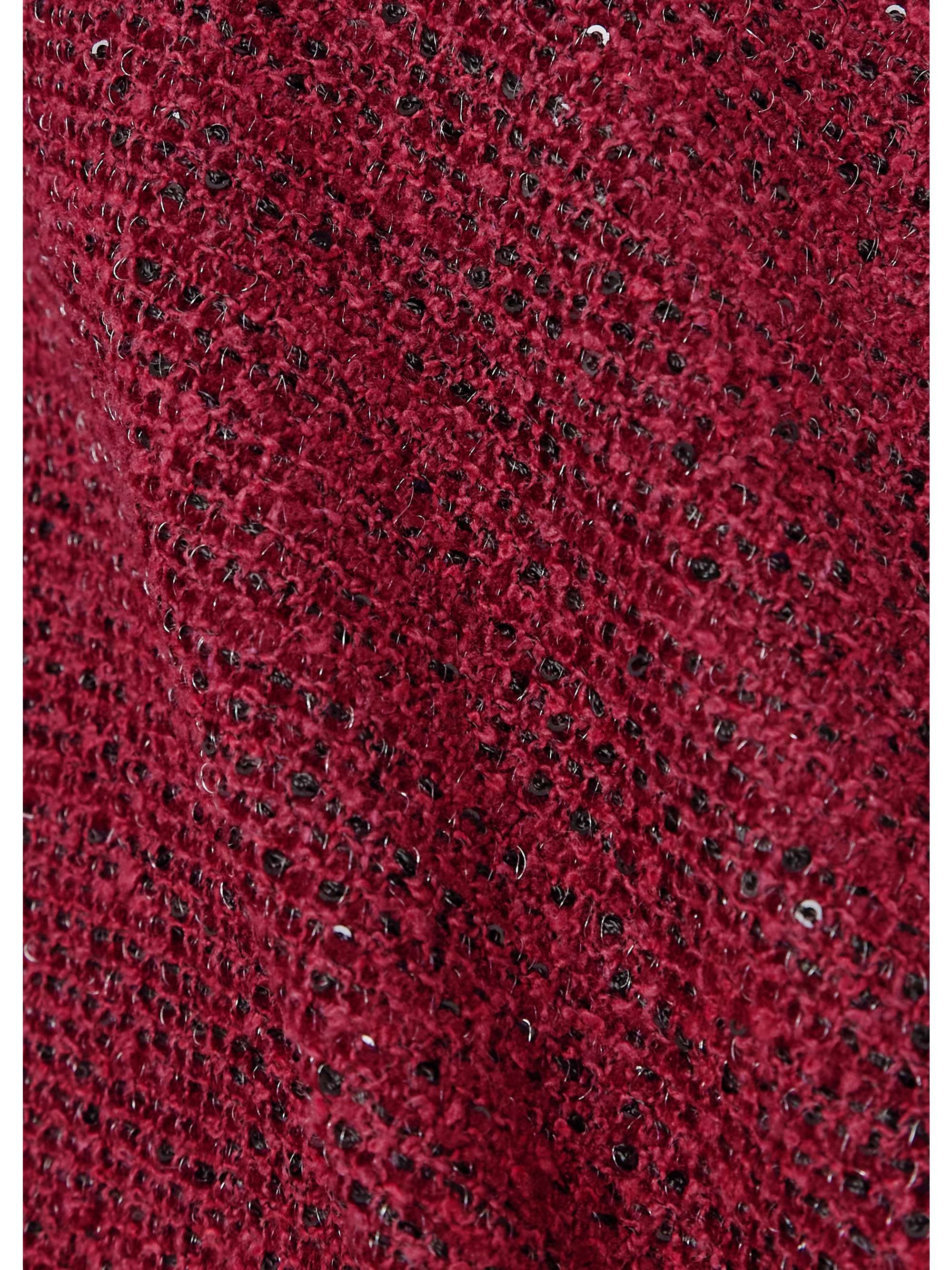 Cropped sequin-embellished tweed jacket view