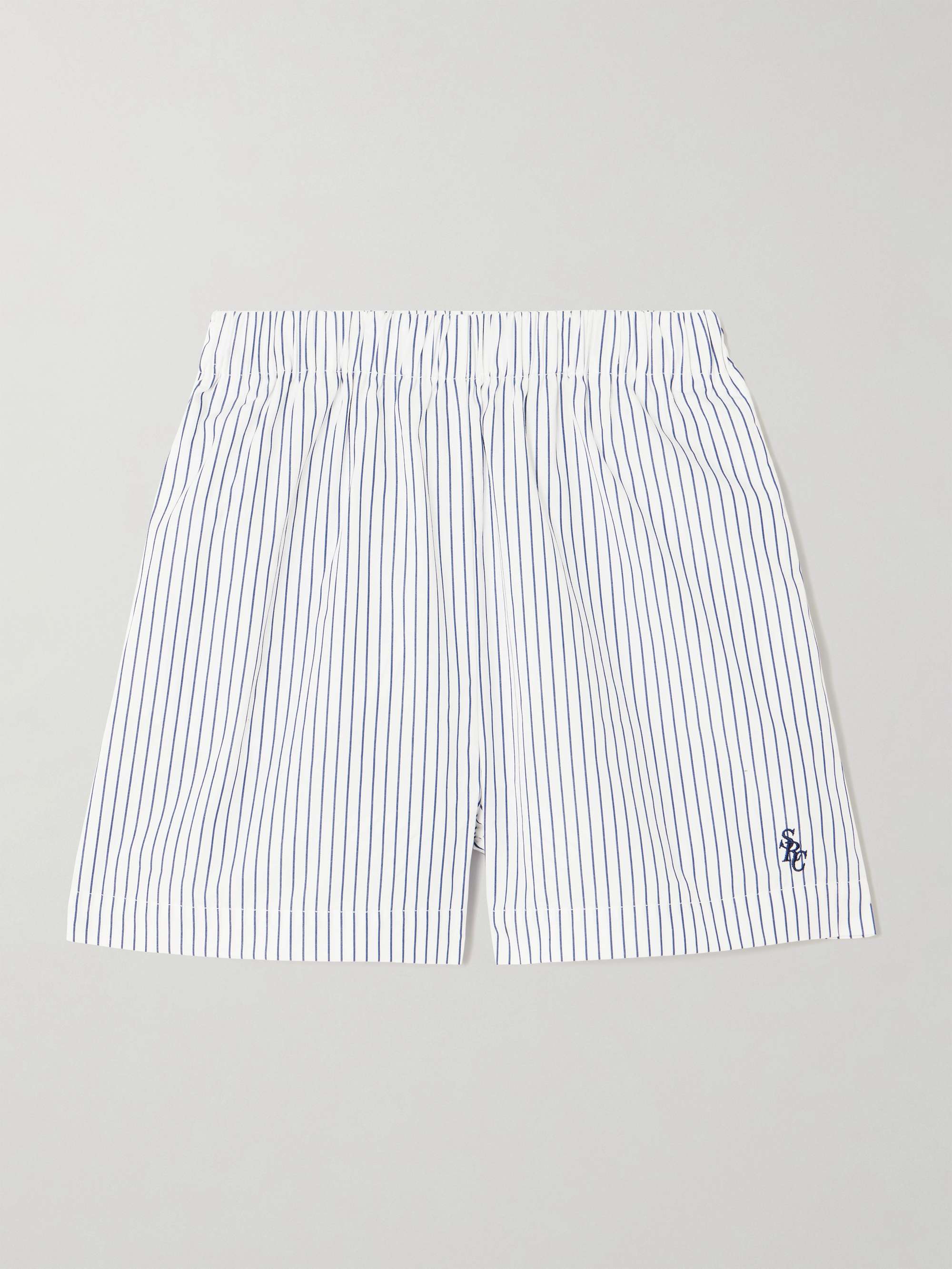 SRC embroidered striped cotton-poplin shorts hero visual