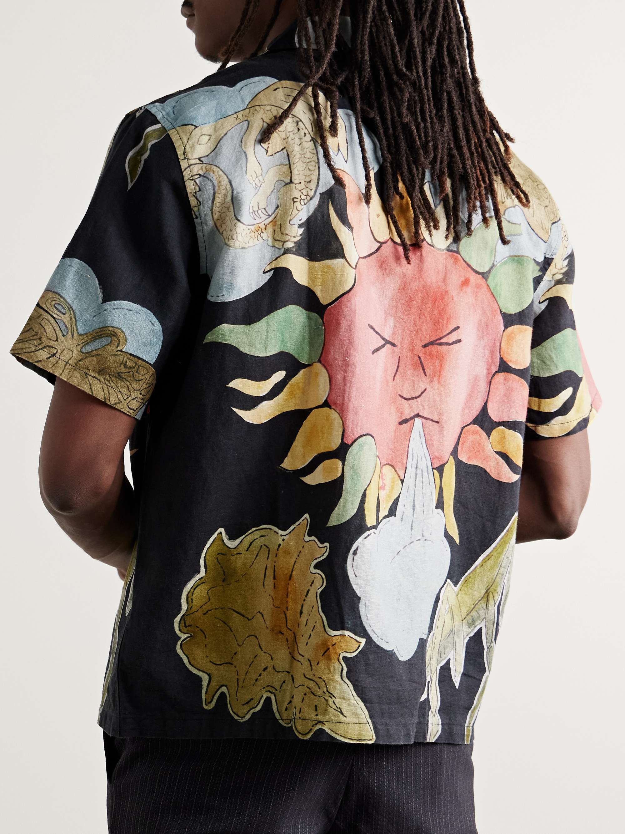 Printed Linen and Cotton-Blend Shirt view