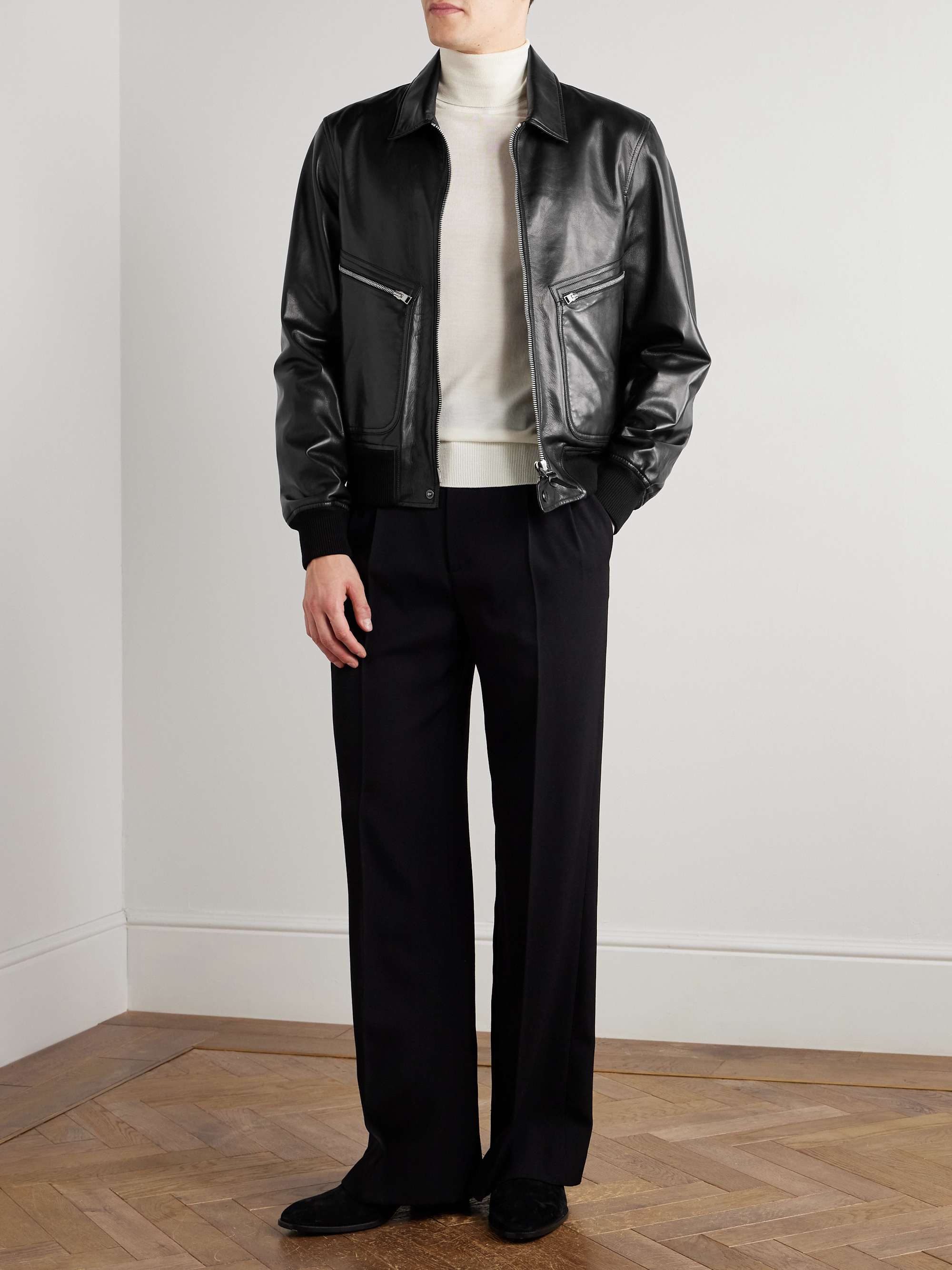 Leather Zip-Up Jacket view