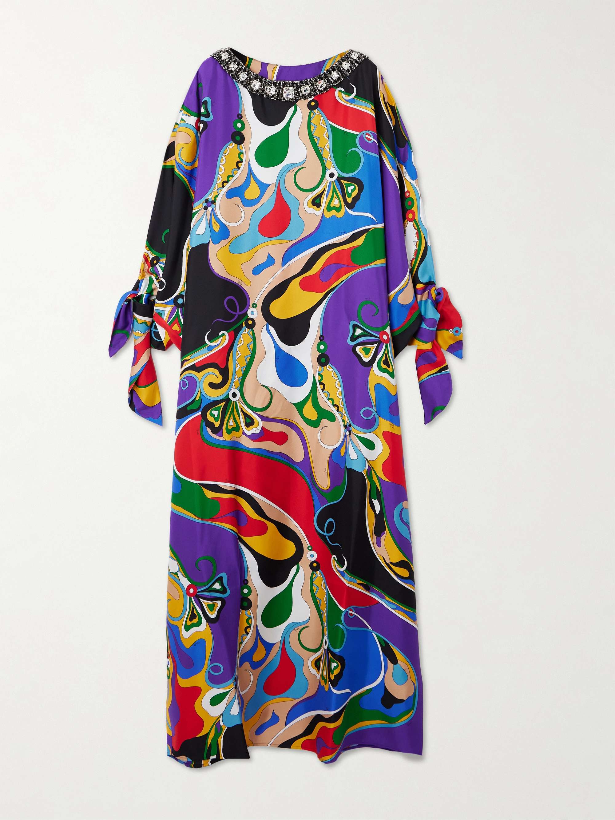 Embellished silk-twill maxi dress hero visual