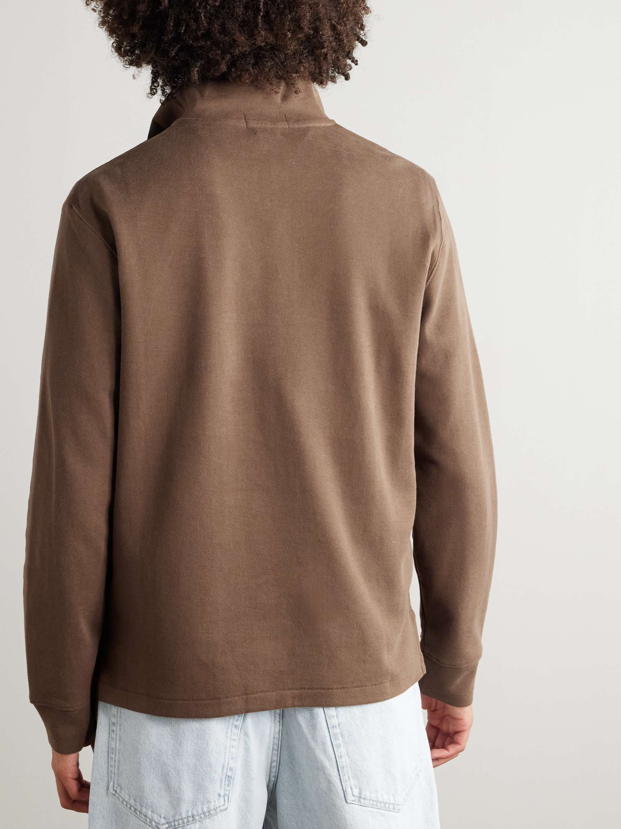Logo-Embroidered Cotton-Jersey Half-Zip Sweatshirt view