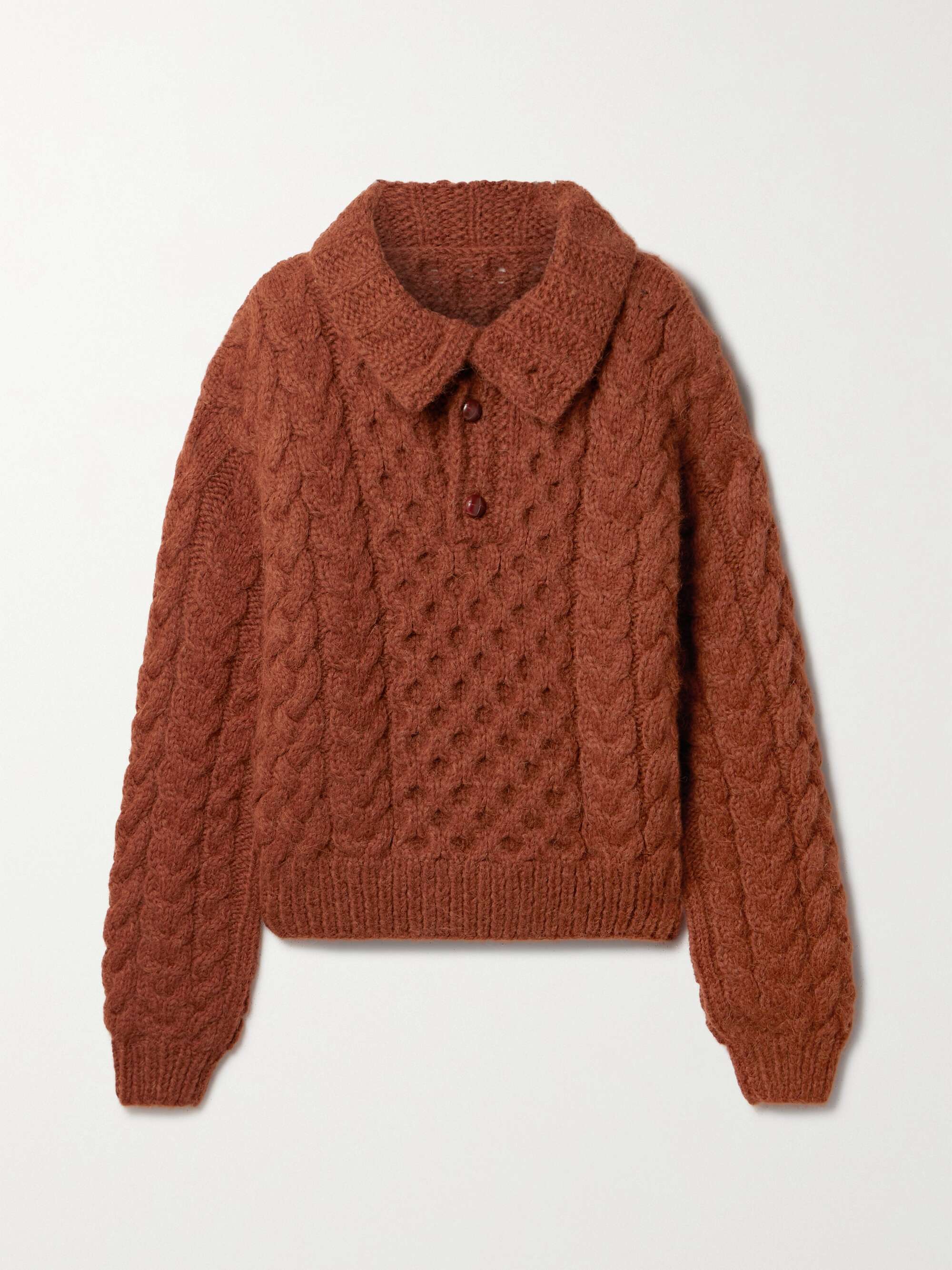 Nuage cable-knit alpaca and merino wool-blend sweater hero visual