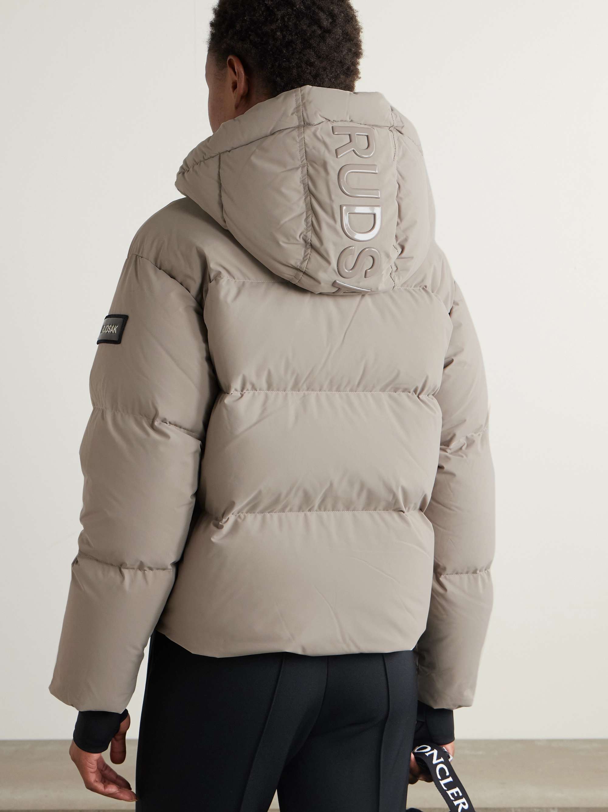 Danna appliquéd quilted hooded Soft-Stretch down ski jacket view