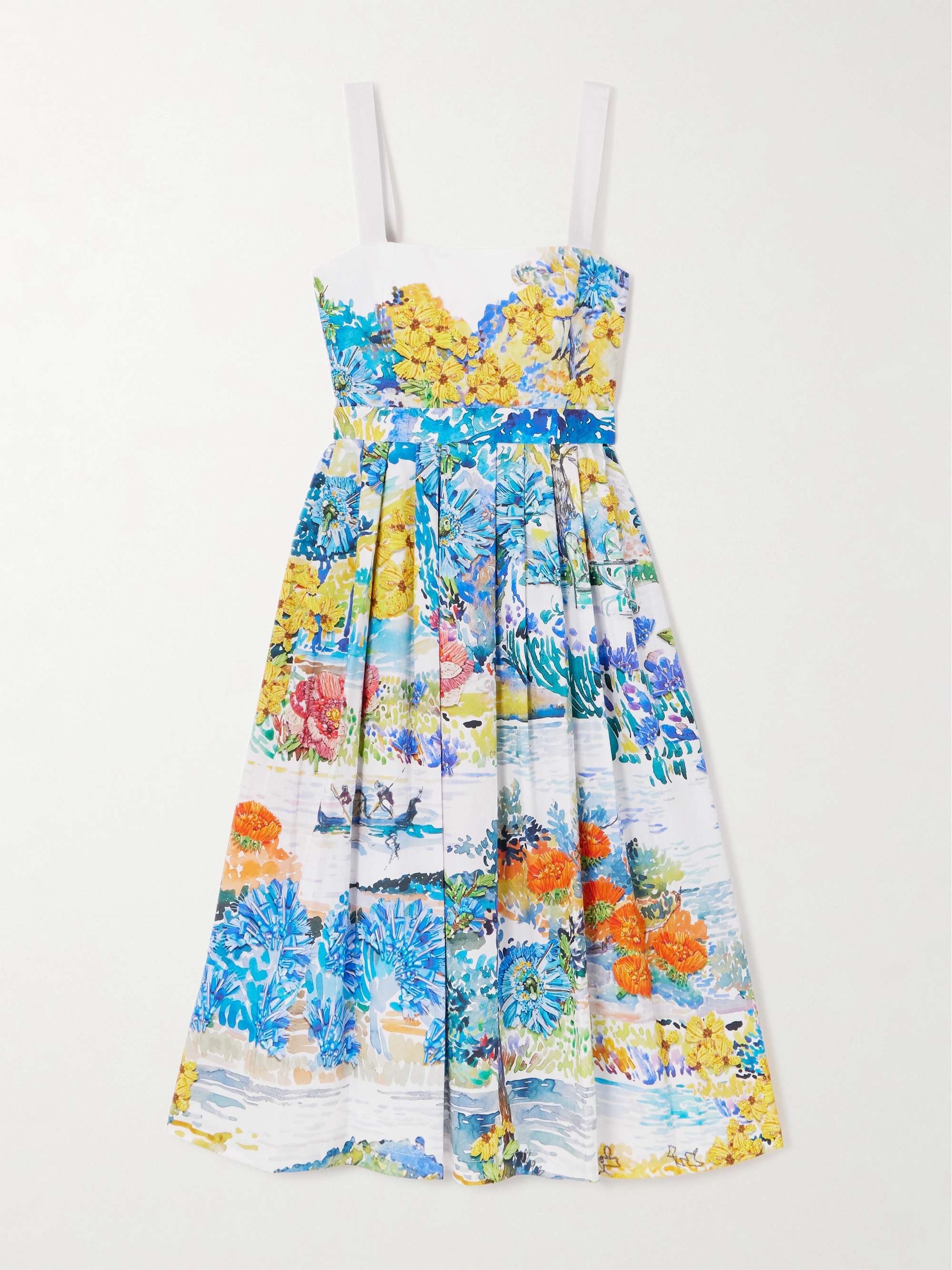 Iris pleated floral-print cotton-poplin midi dress hero visual