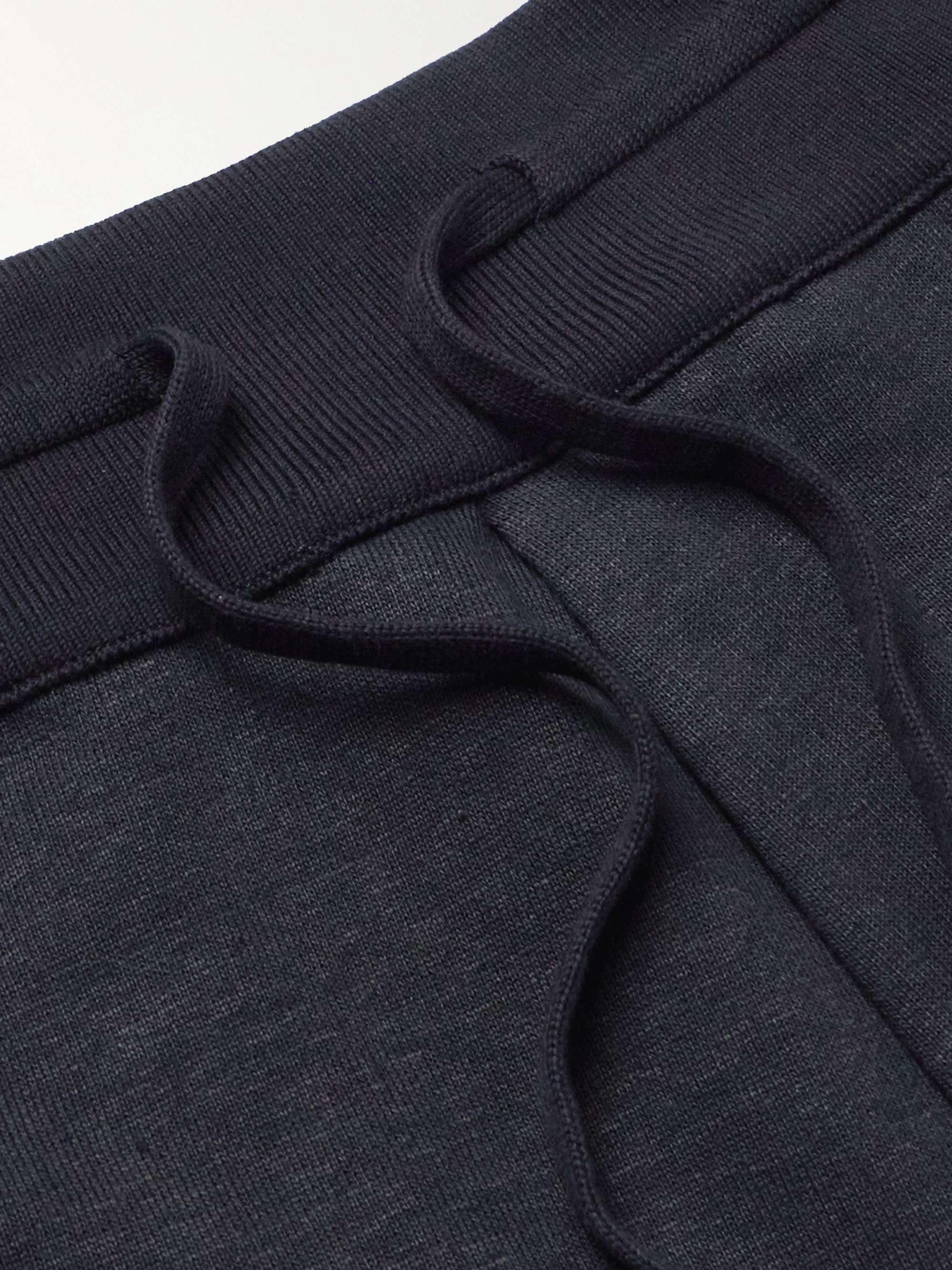 Kawaguchi Slim-Fit Straight-Leg Cotton, Linen and Cashmere-Blend Sweatpants view