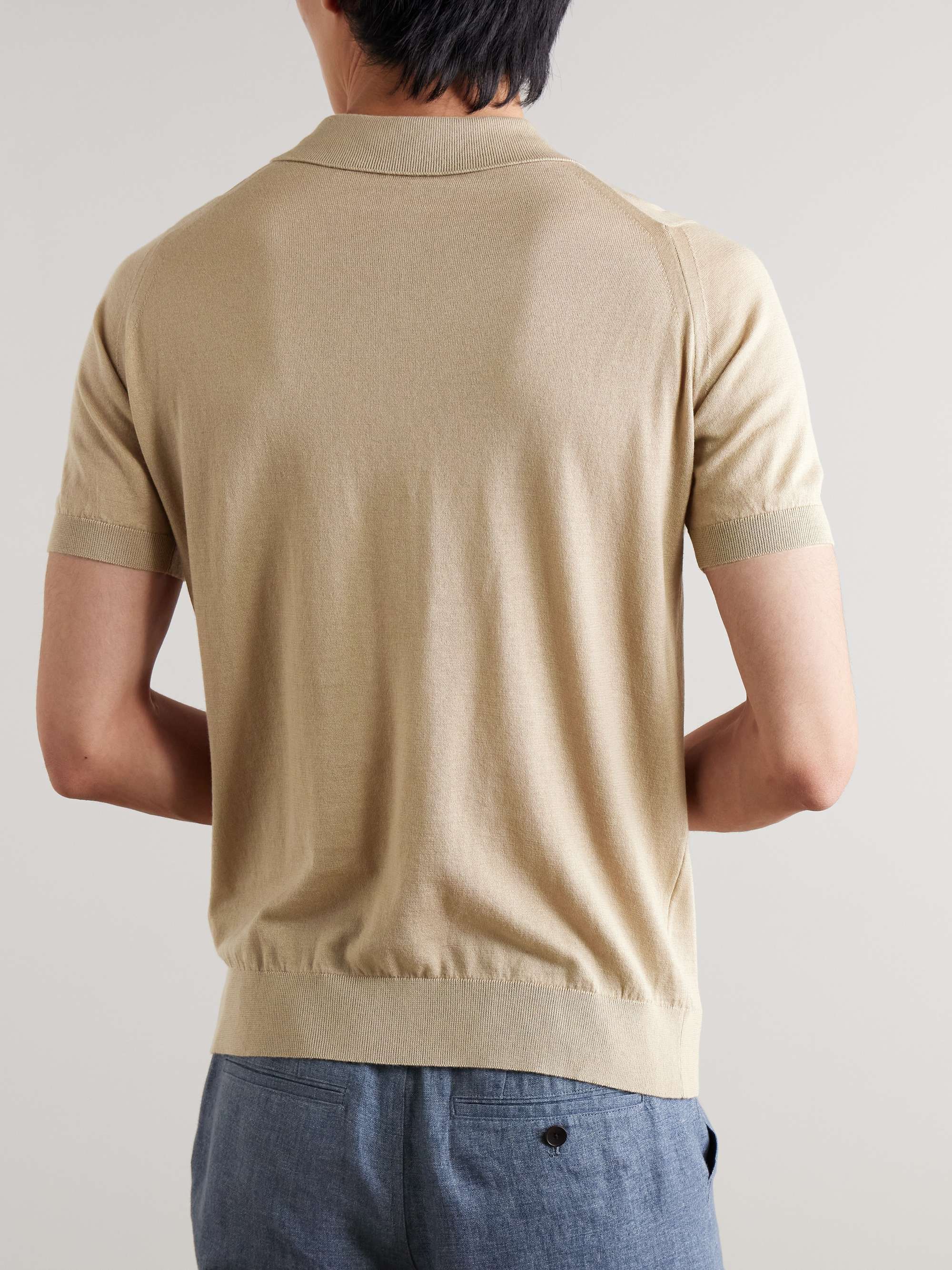 Elias Sea Island Cotton and Cashmere-Blend Polo Shirt view