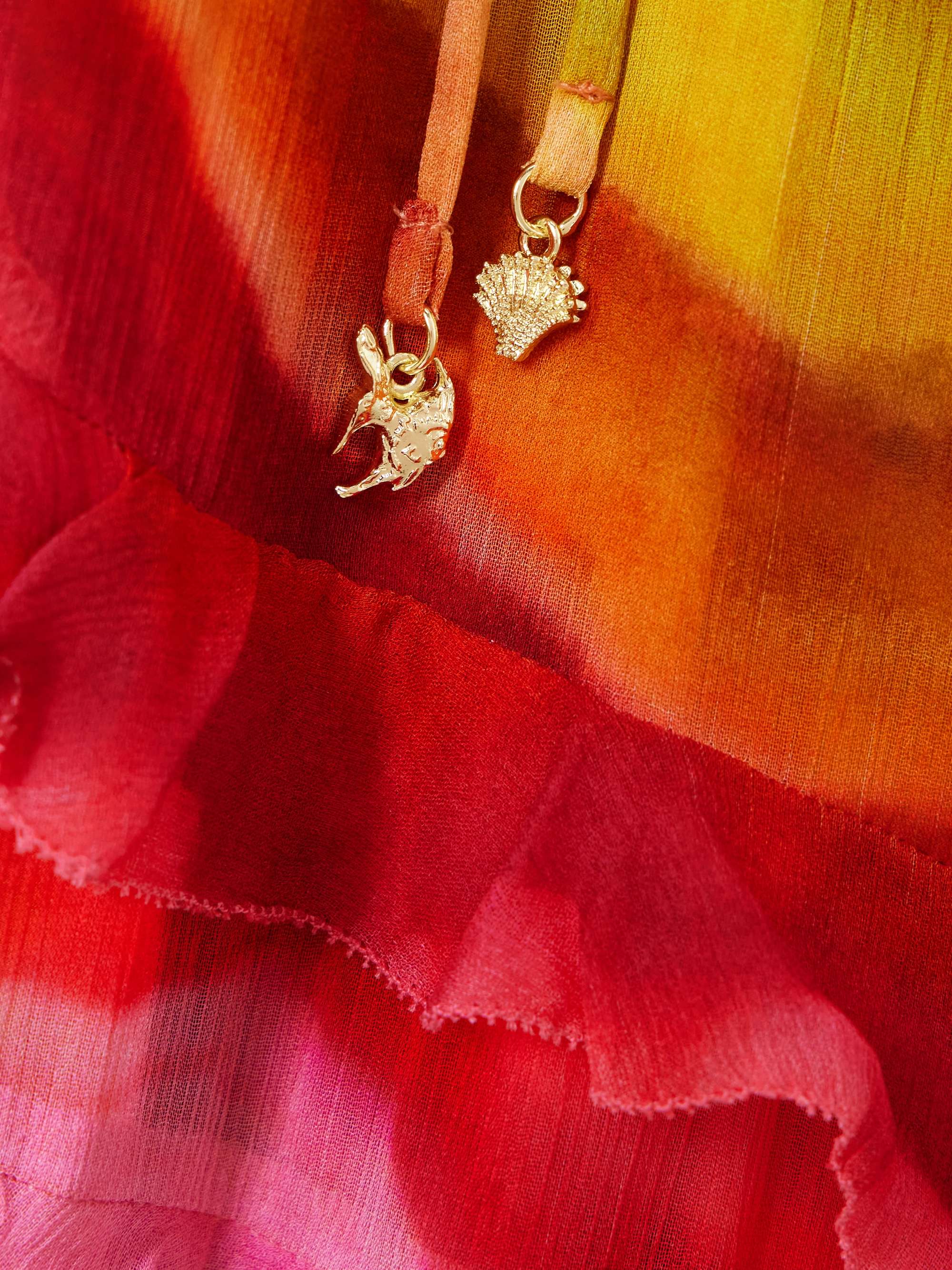 Iris embellished ruffled tie-dyed crepon maxi dress view