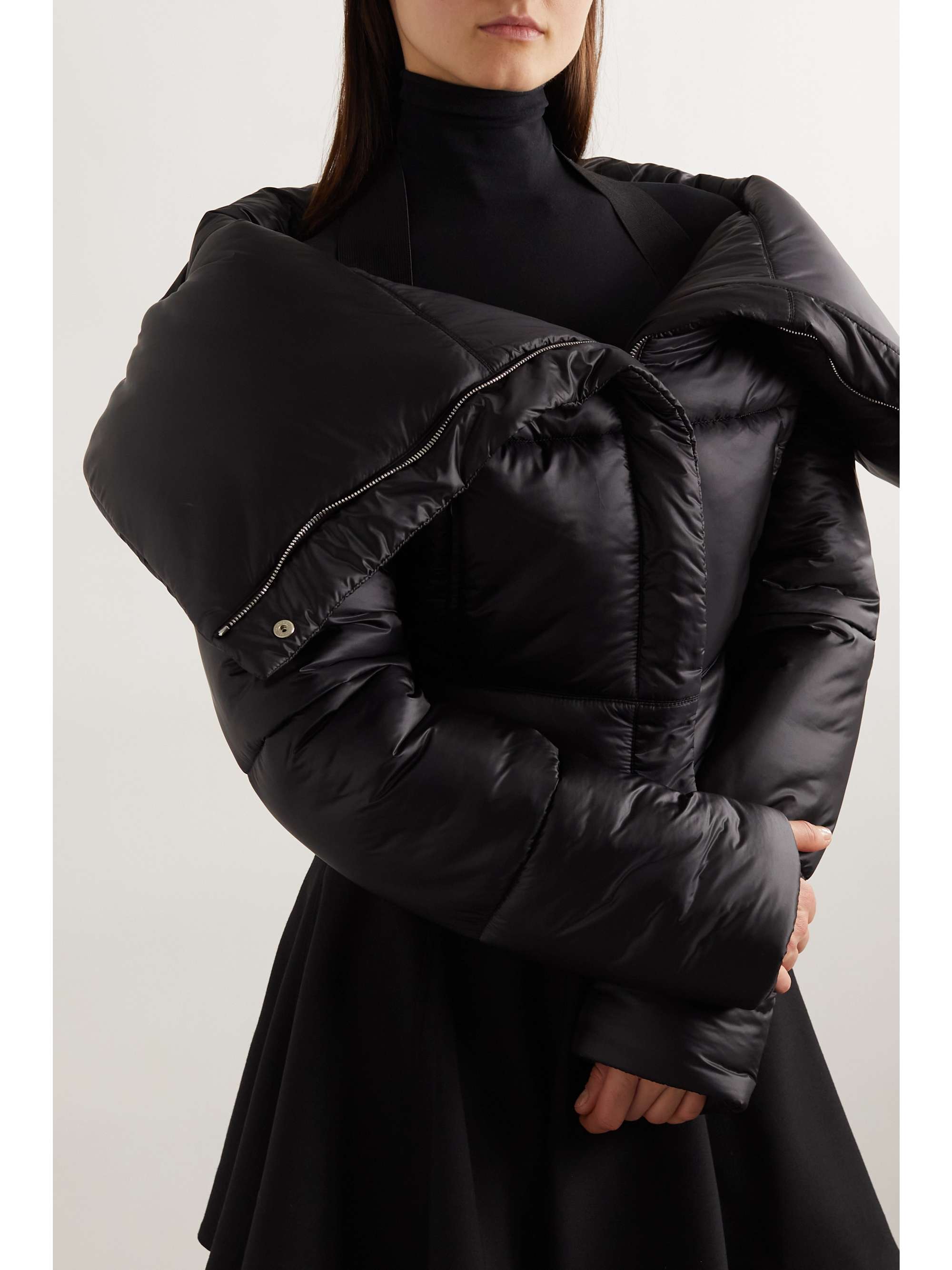 Off-the-shoulder padded shell jacket view
