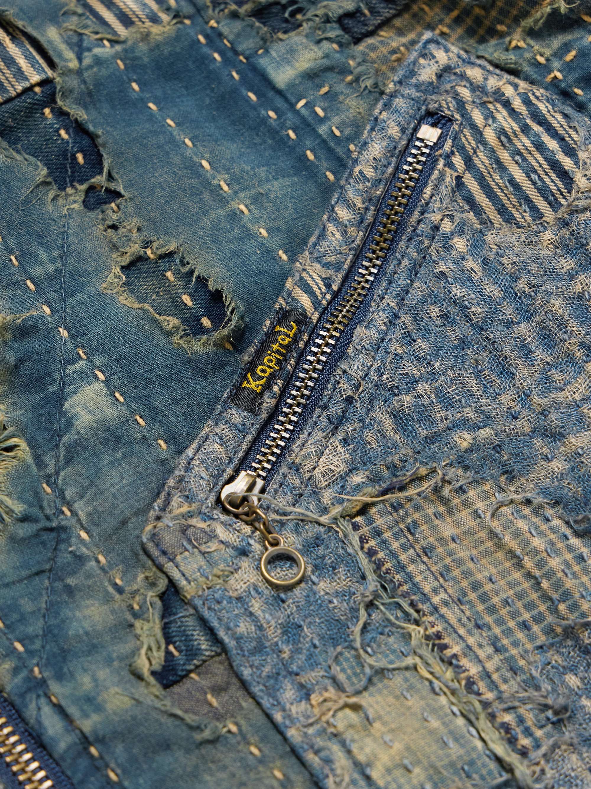 Boro Distressed Patchwork Denim Jacket view