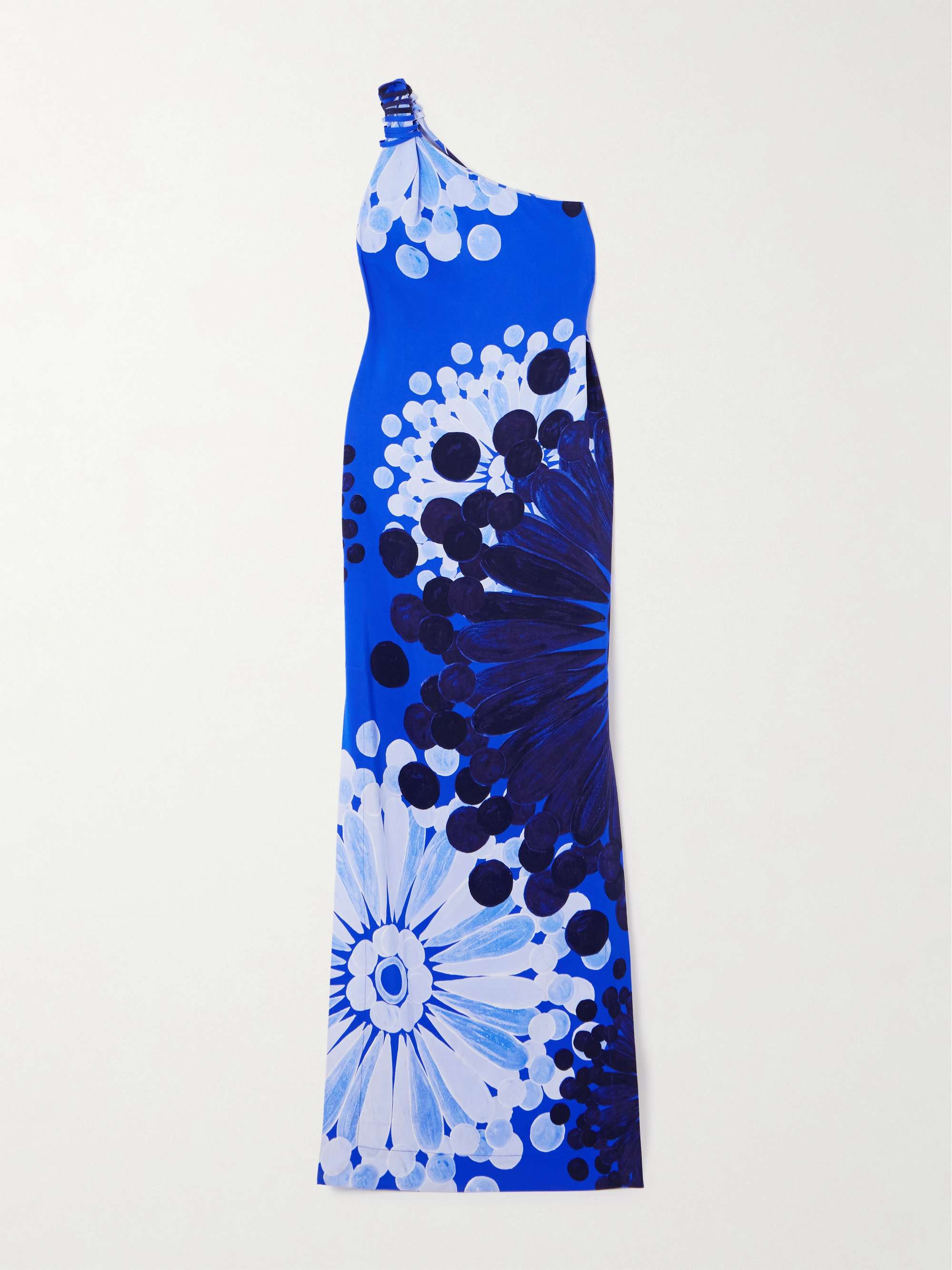 Nefeli one-shoulder floral-print crepe maxi dress hero visual