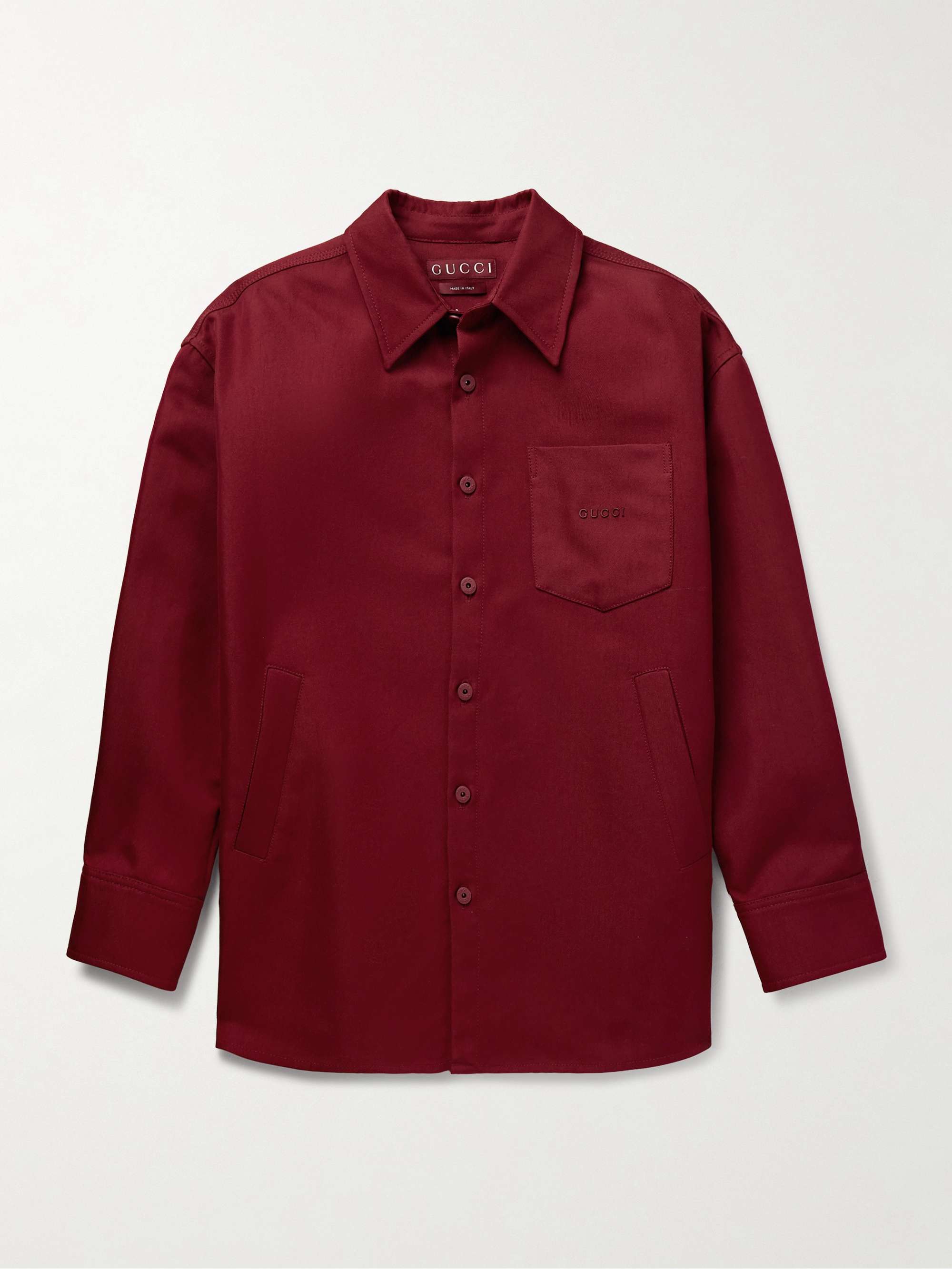 Logo-Embellished Cotton-Blend Gabardine Overshirt hero visual
