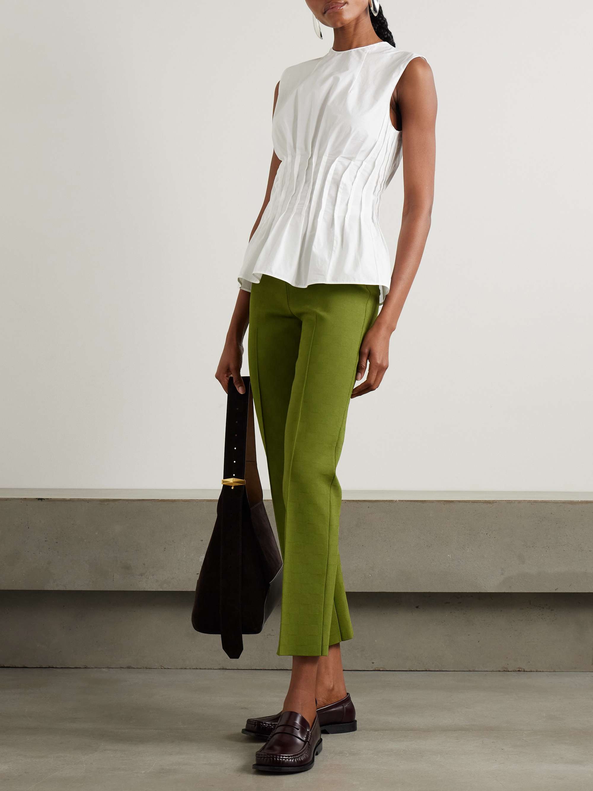 NSFW Jules checked jacquard-knit slim-leg pants view