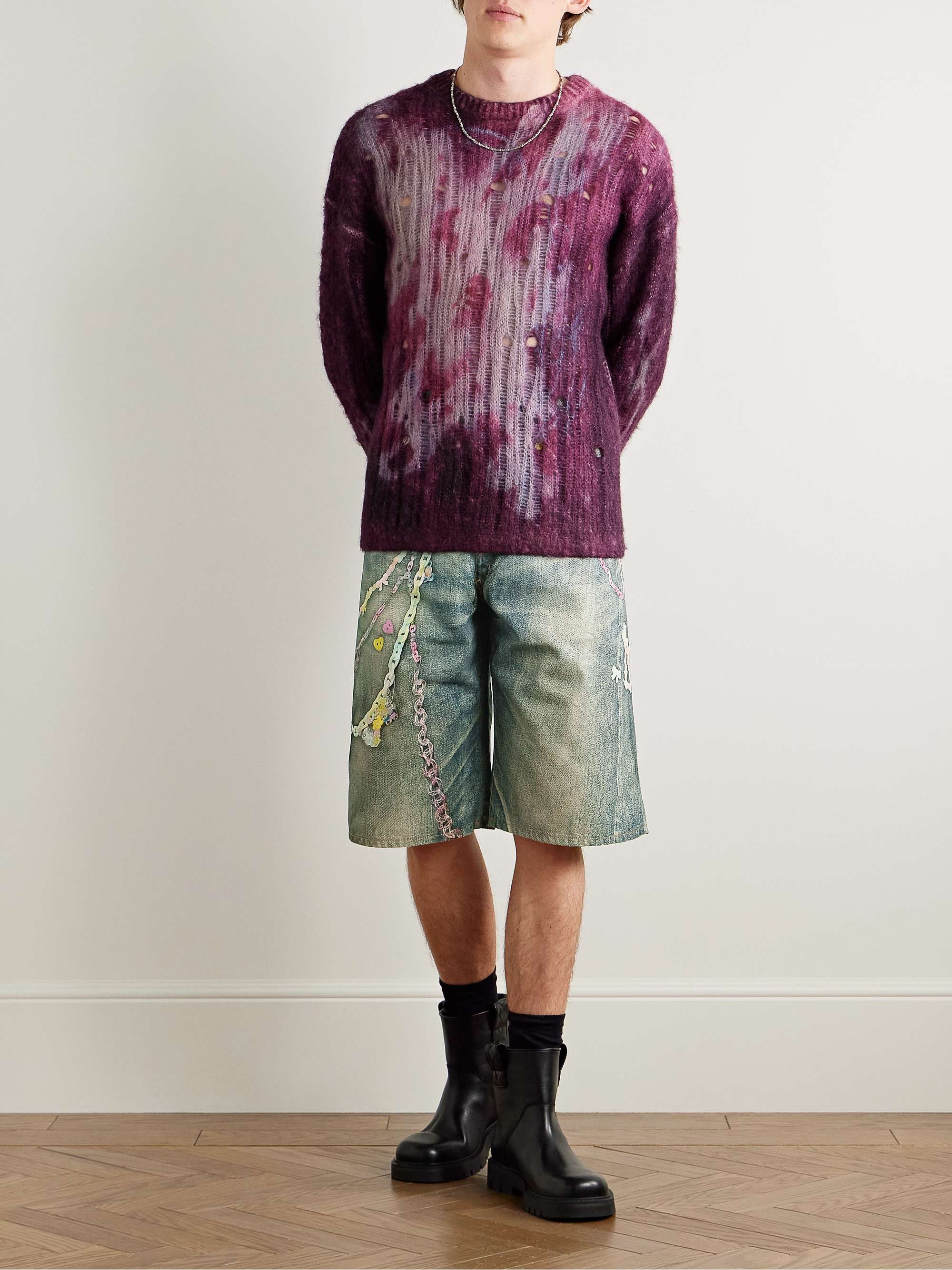 Judda Straight-Leg Printed Denim Shorts view
