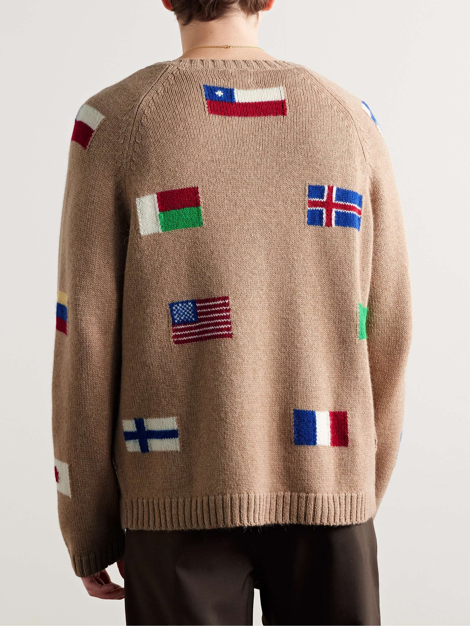 Round-the-World Intarsia Alpaca and Merino Wool-Blend Cardigan view