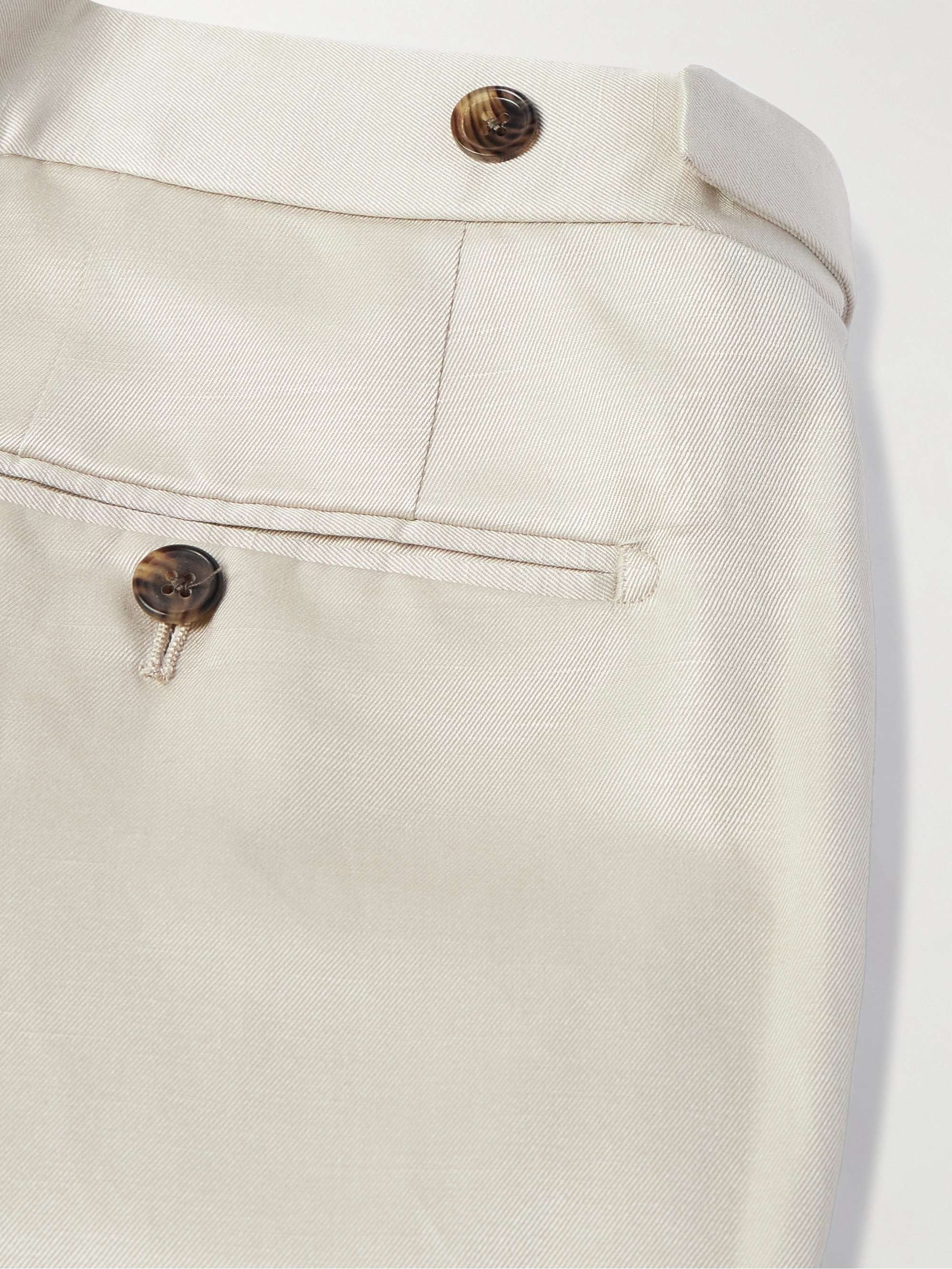 Dyllan Straight-Leg Silk and Linen-Blend Twill Suit Trousers view