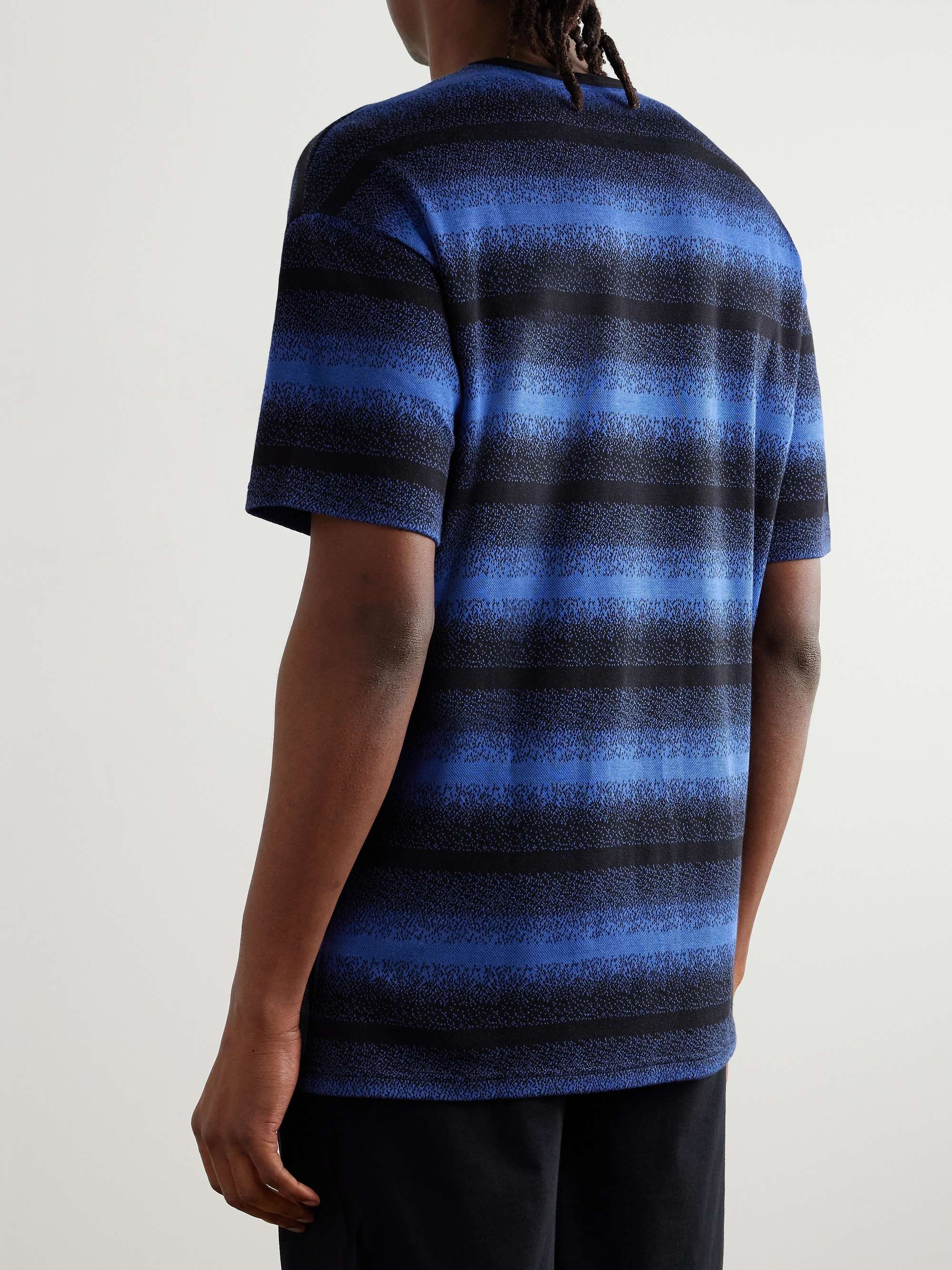 Logo-Embroidered Striped Cotton and Modal-Blend Piqué T-Shirt view