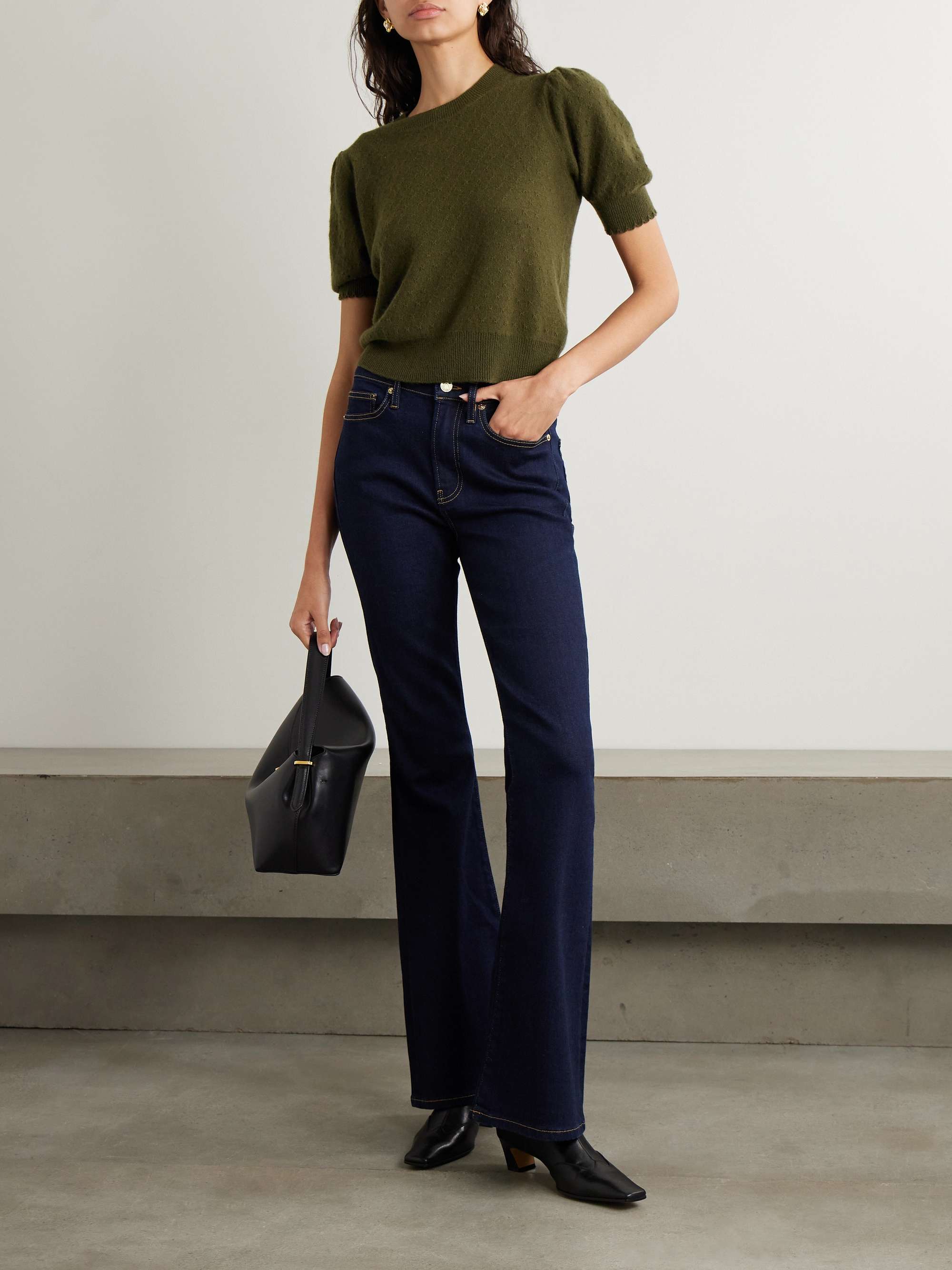Pointelle-knit cashmere sweater view