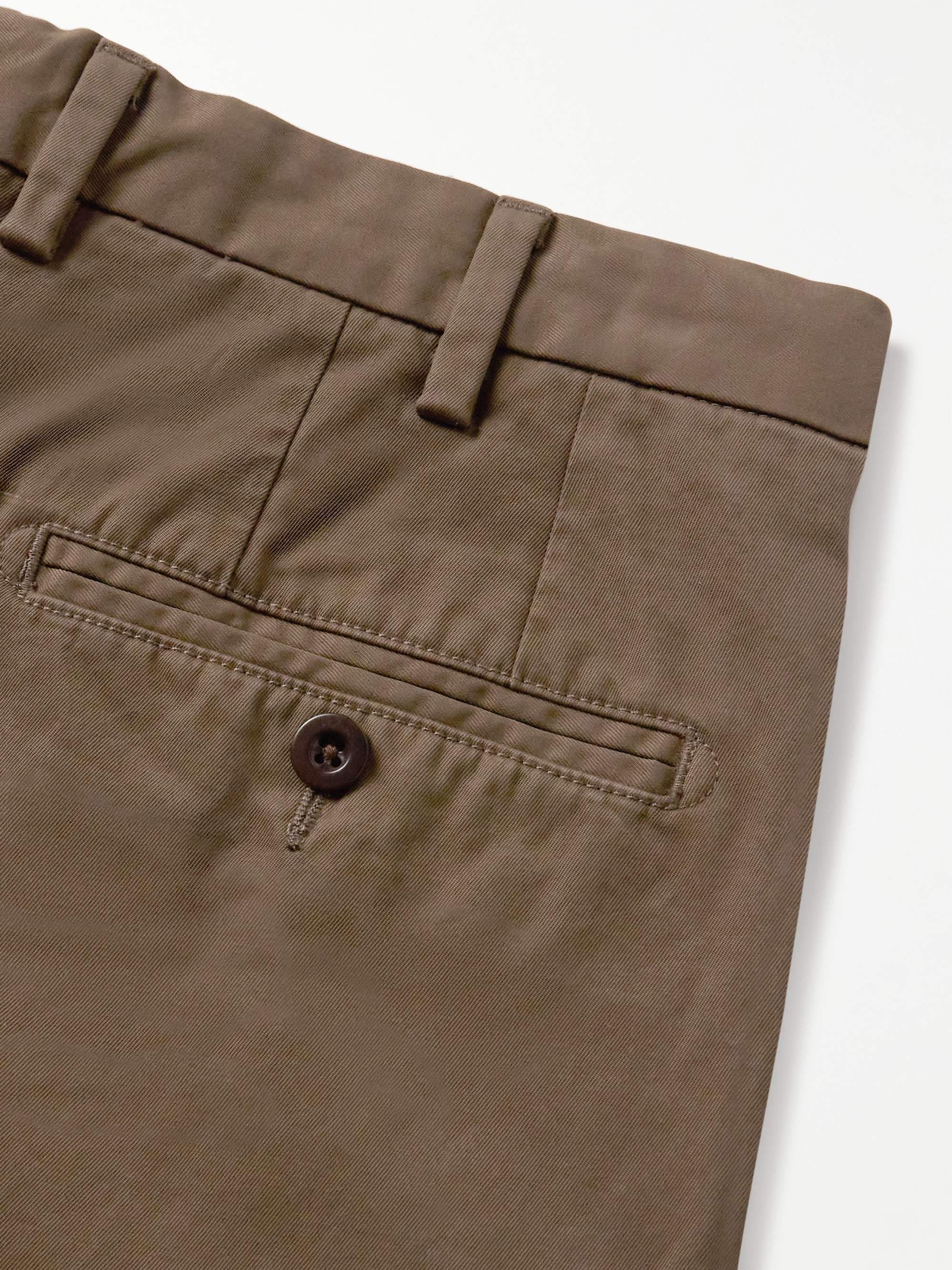 Slim-Fit Straight-Leg Garment-Dyed Cotton-Twill Trousers view