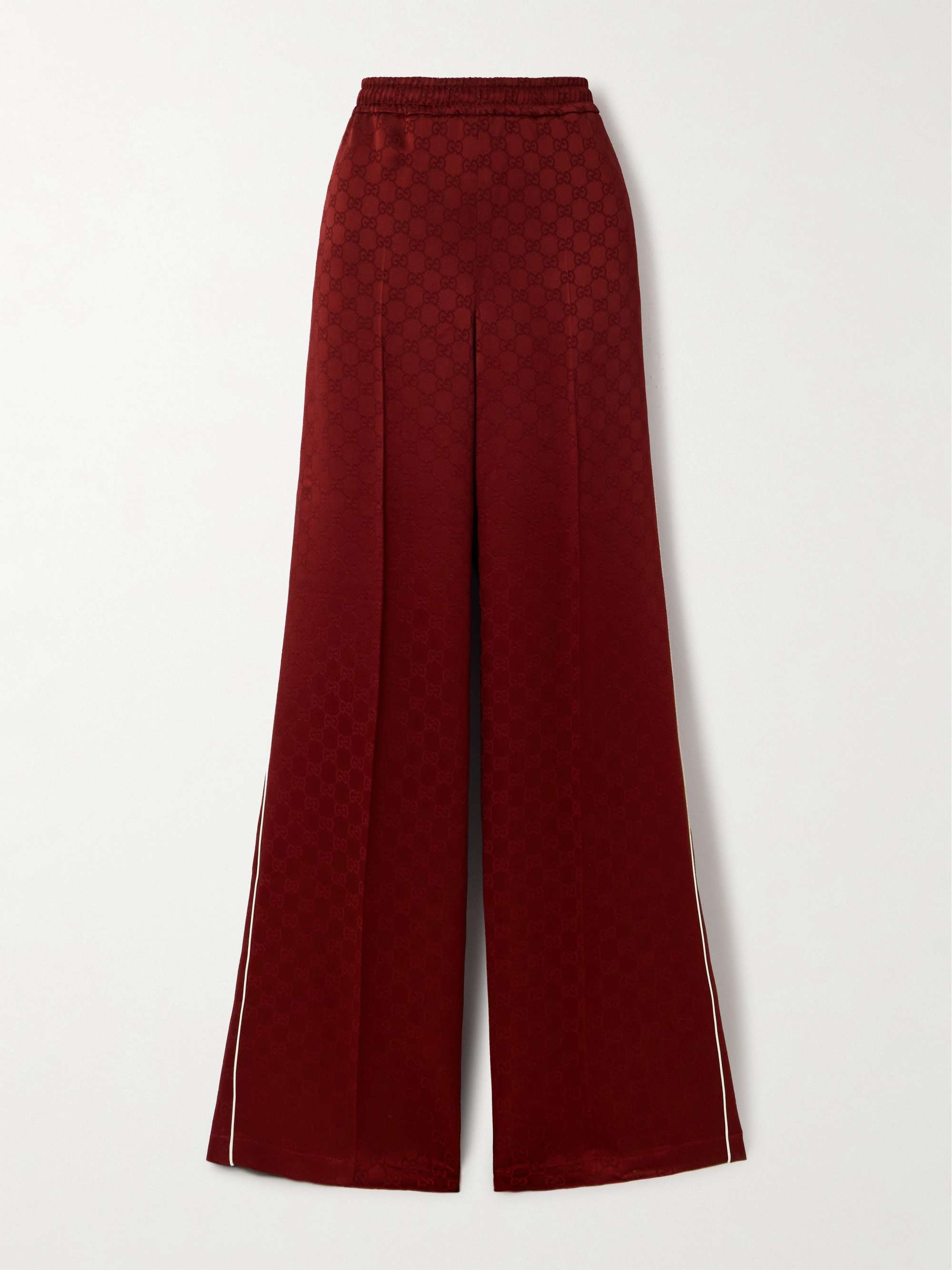Satin-jacquard straight-leg pants hero visual
