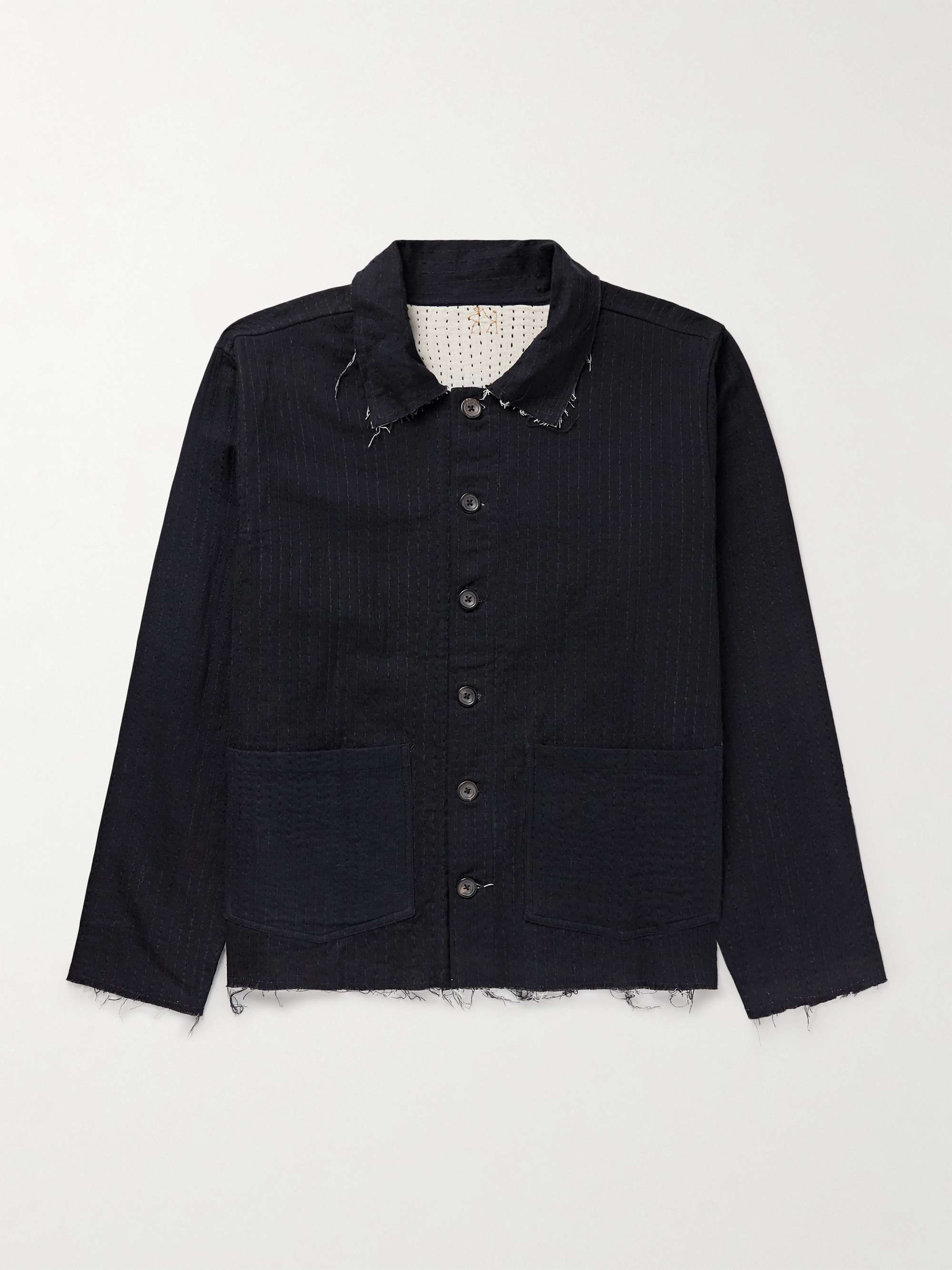 Reversible Frayed Embroidered Cotton-Voile Jacket hero visual