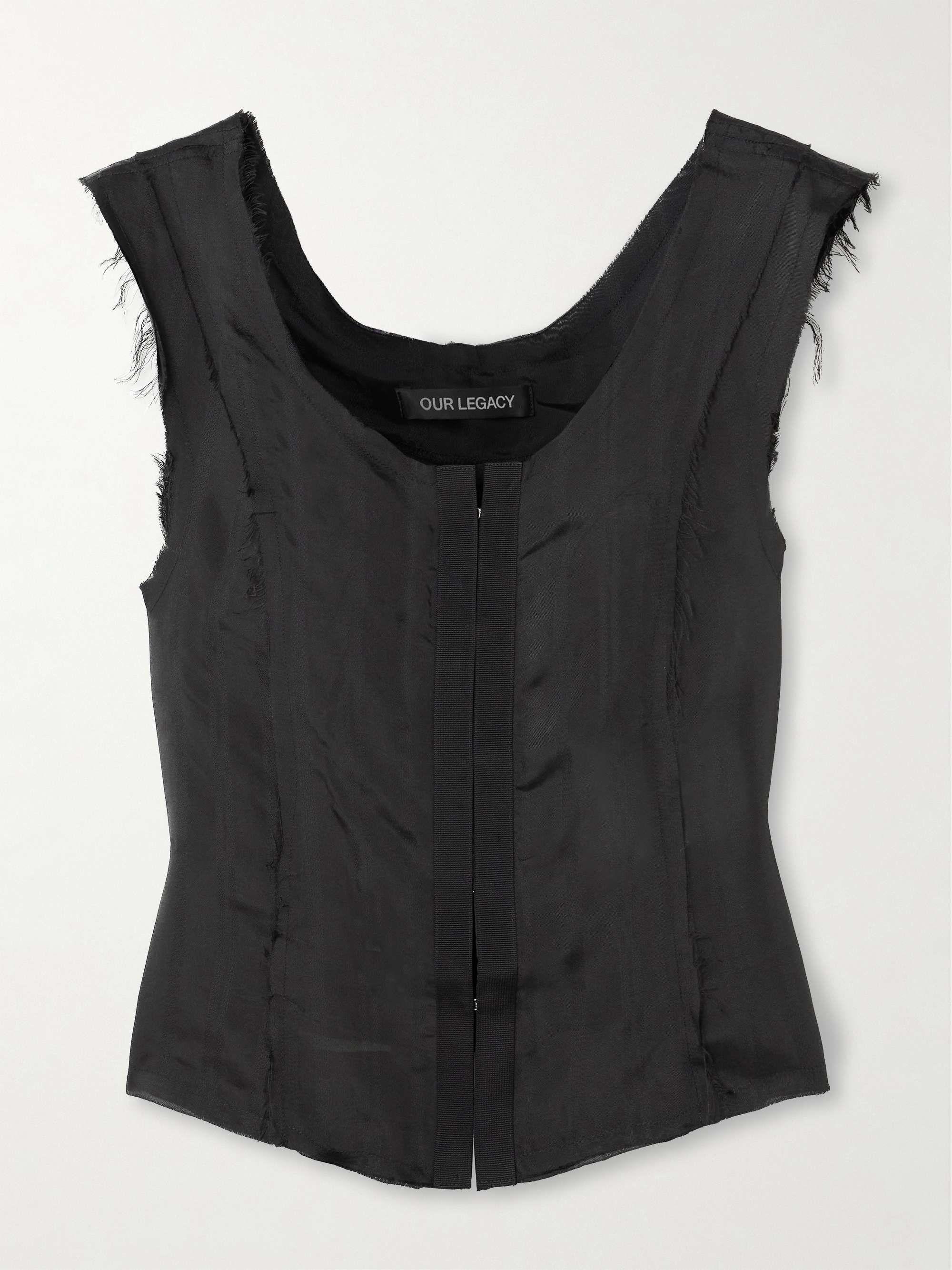 Frail frayed organza tank hero visual