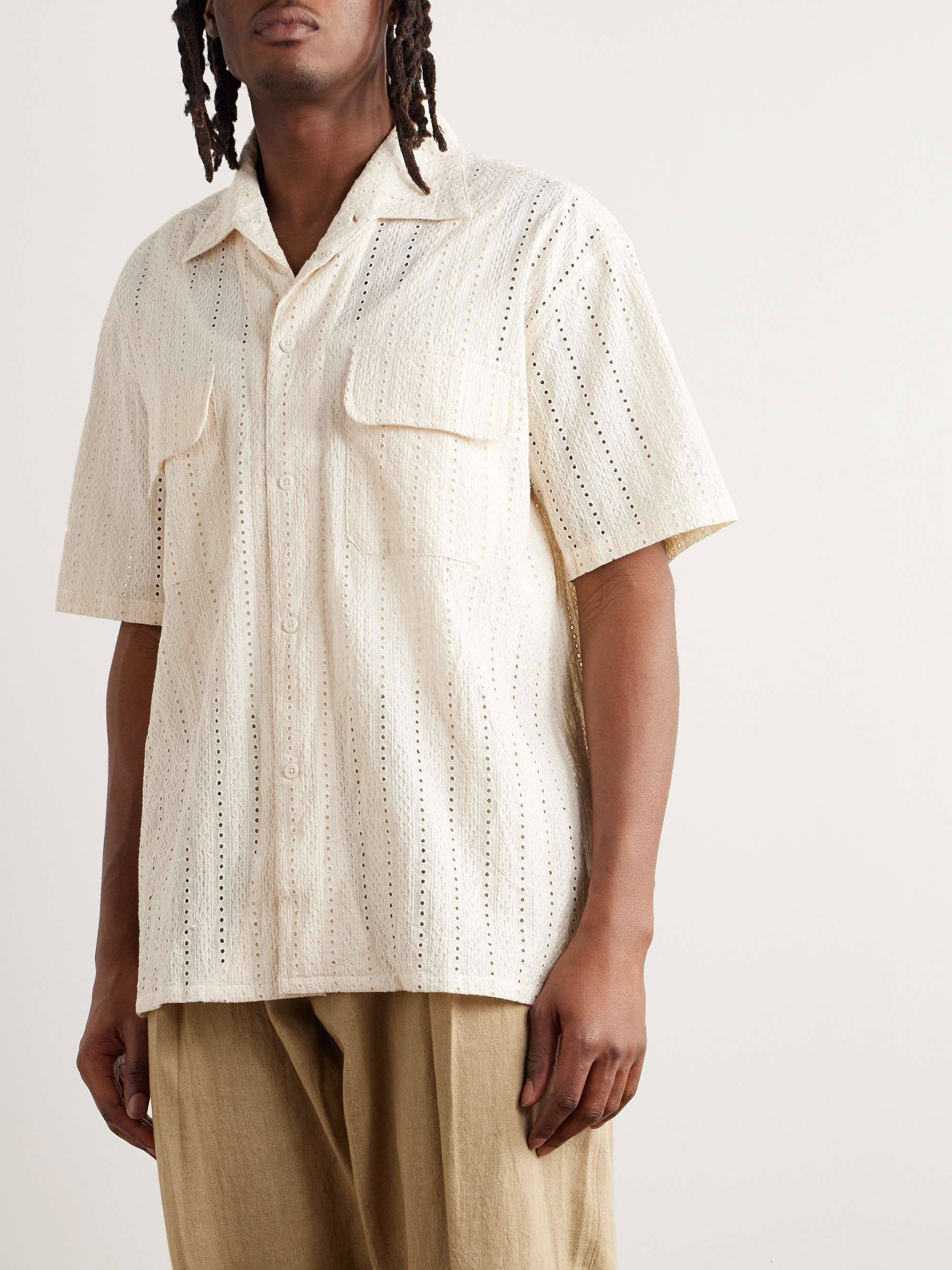Milano Hakoba Broderie Anglaise Cotton Shirt view