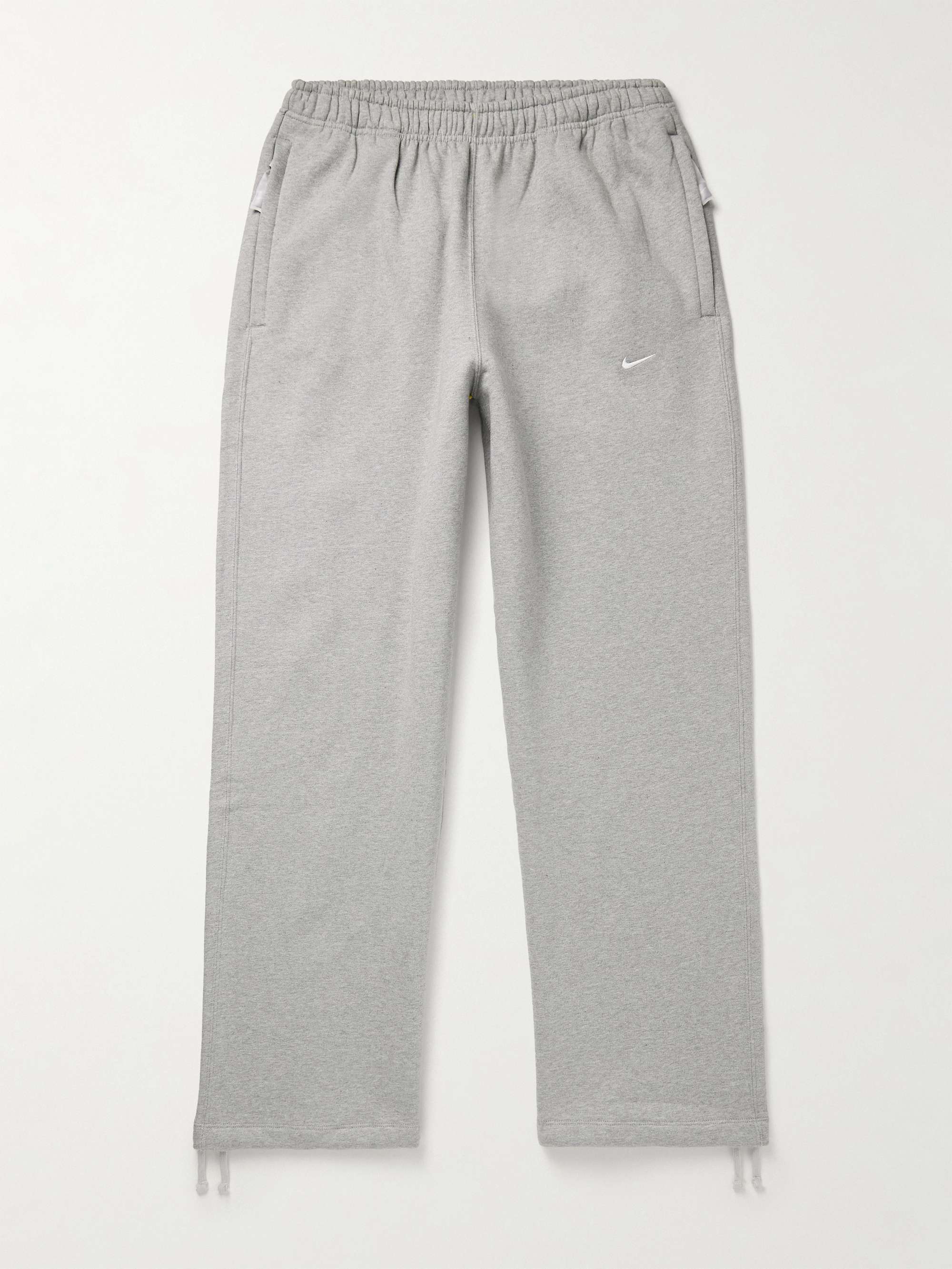 Solo Swoosh Straight-Leg Logo-Embroidered Cotton-Blend Jersey Sweatpants hero visual