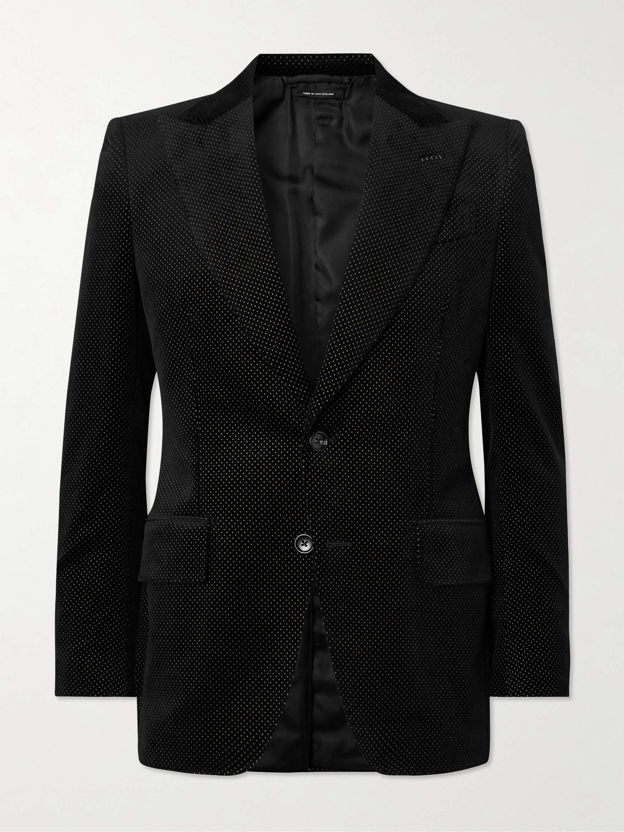 Dyllan Polka-Dot Cotton-Velvet Tuxedo Jacket hero visual