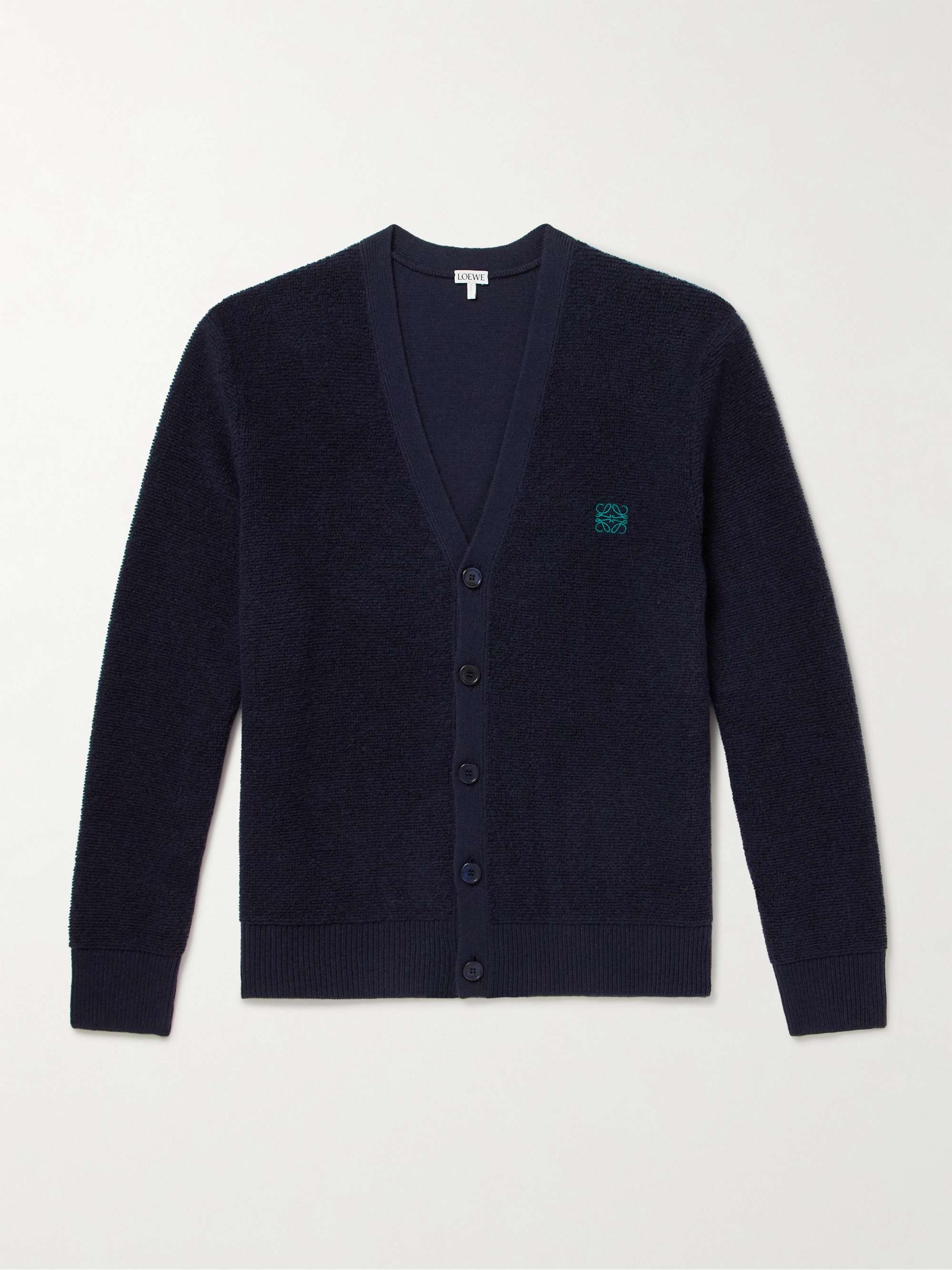 Logo-Embroidered Wool Cardigan hero visual