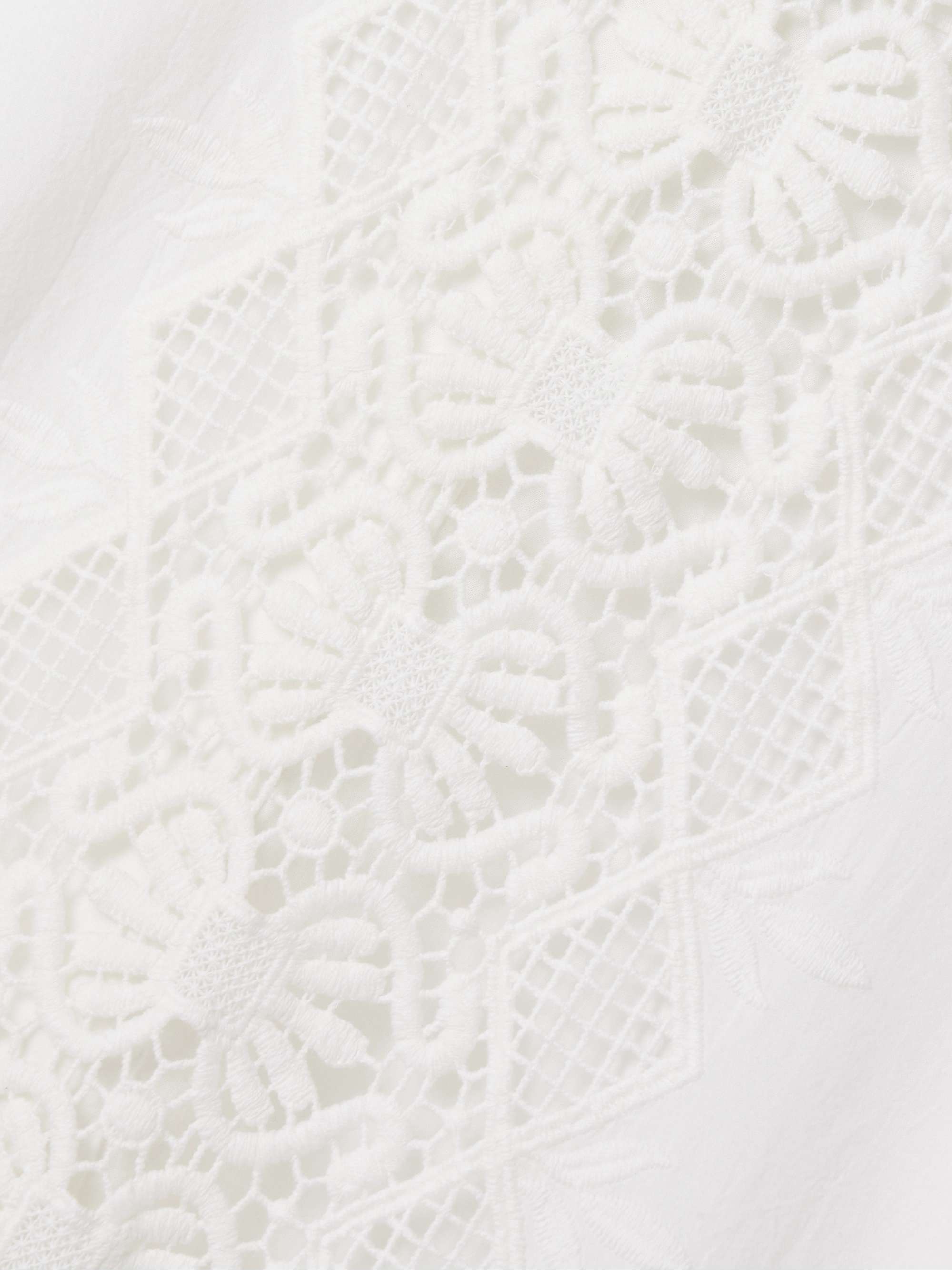Crochet-trimmed cotton-voile midi dress view