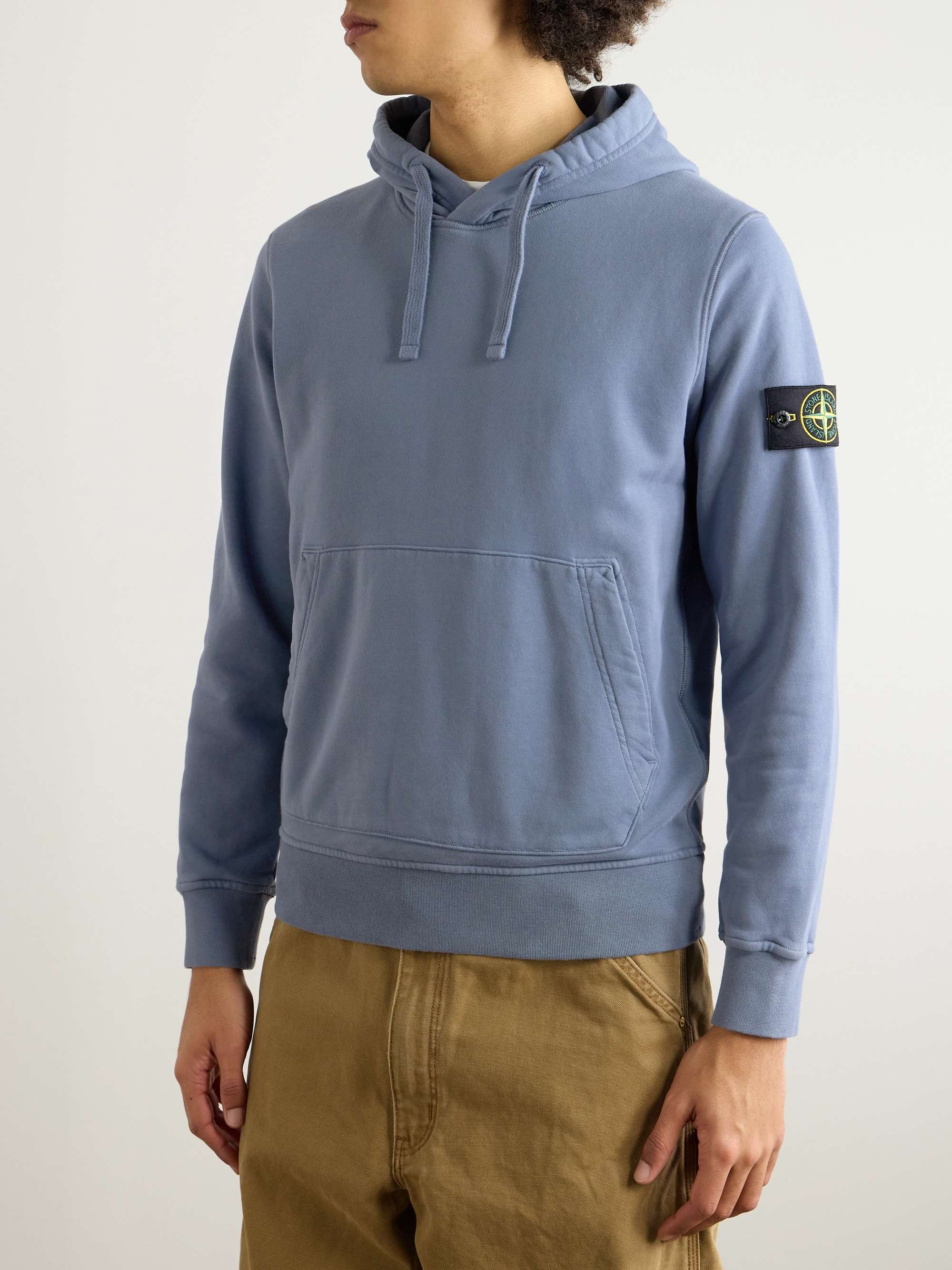 Logo-Appliquéd Garment-Dyed Cotton-Jersey Hoodie view