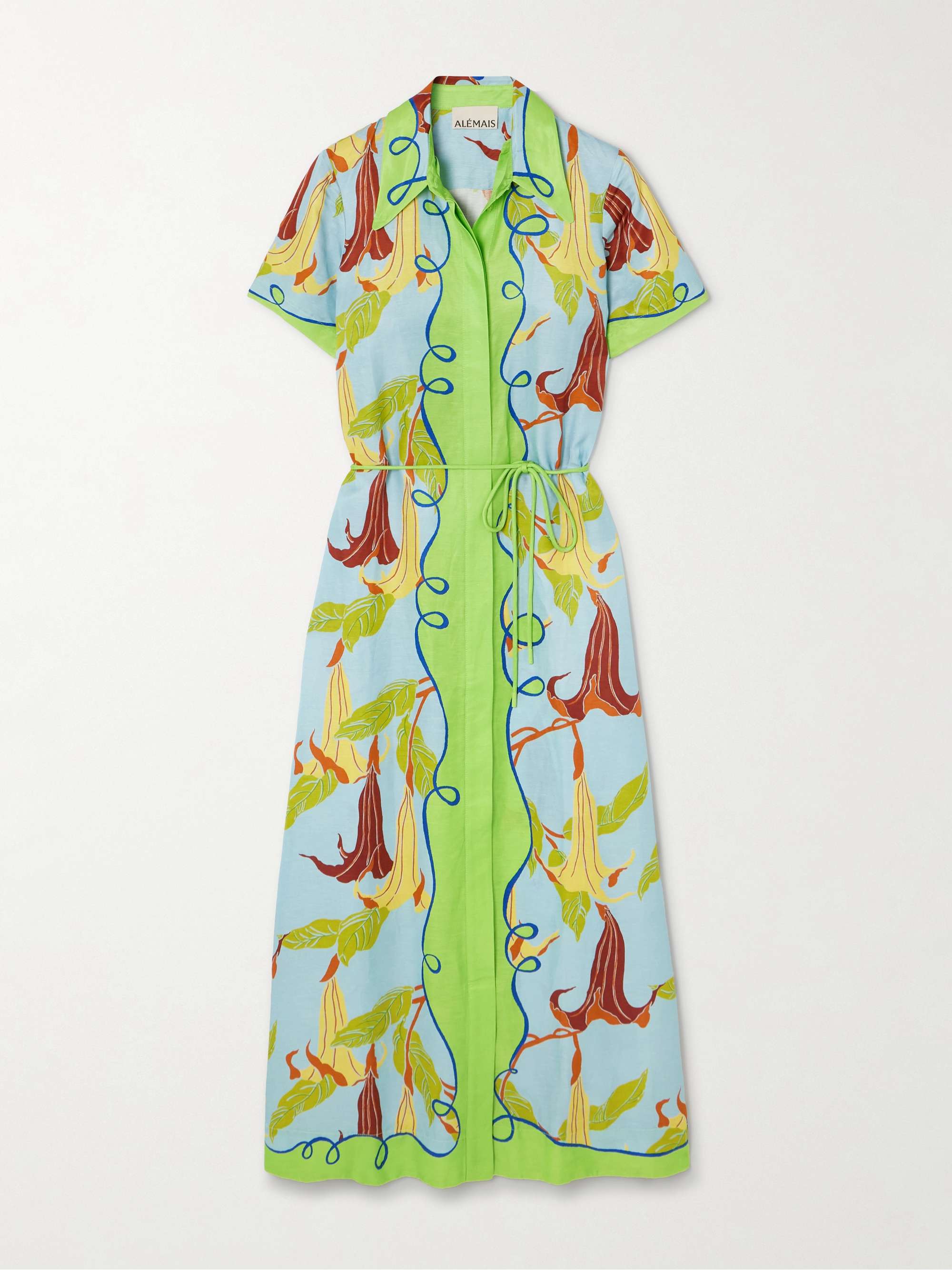 + Nadia Hernández Rafaela belted printed voile shirt dress hero visual