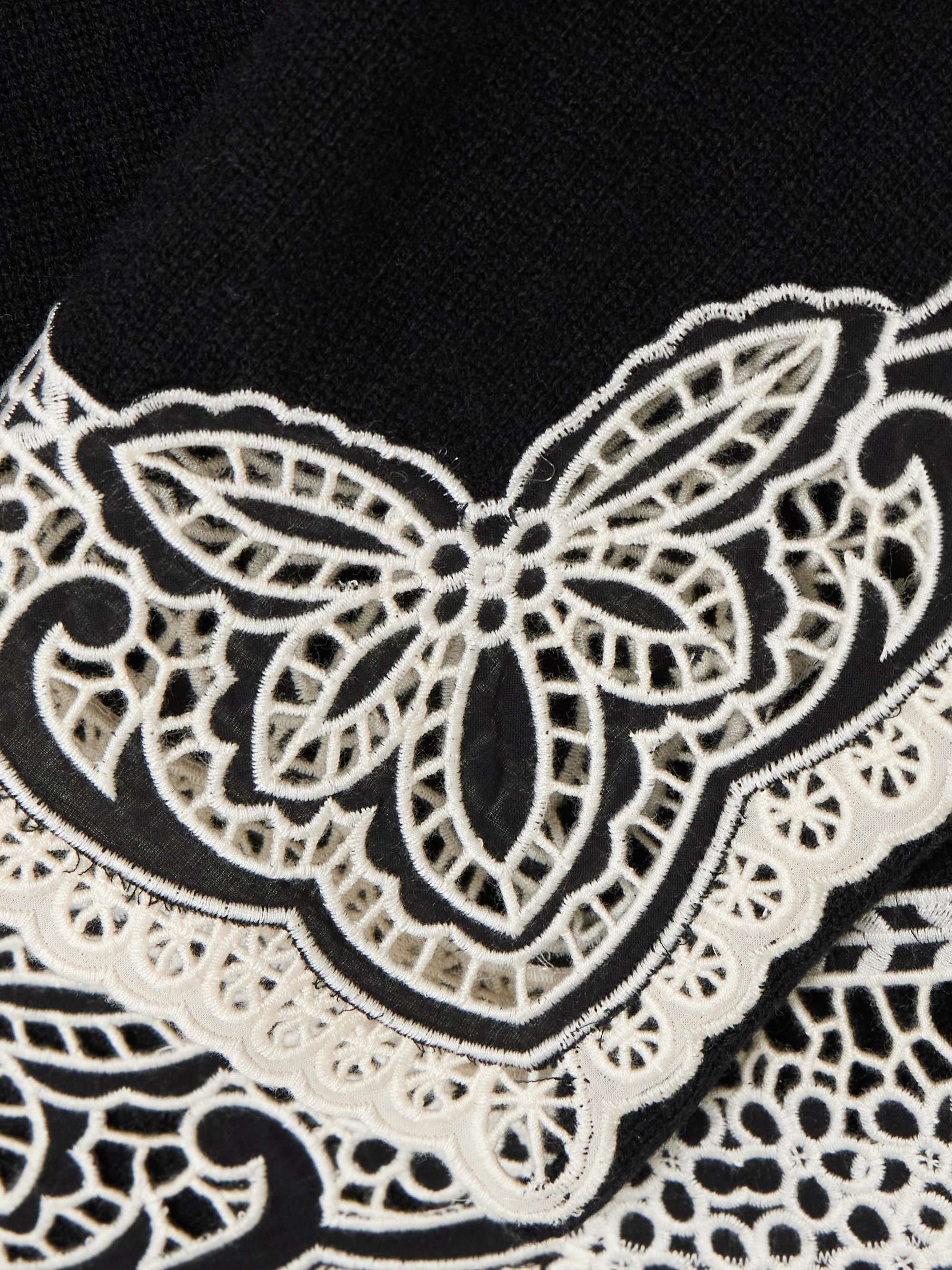 Gianna broderie anglaise-paneled wool sweater view