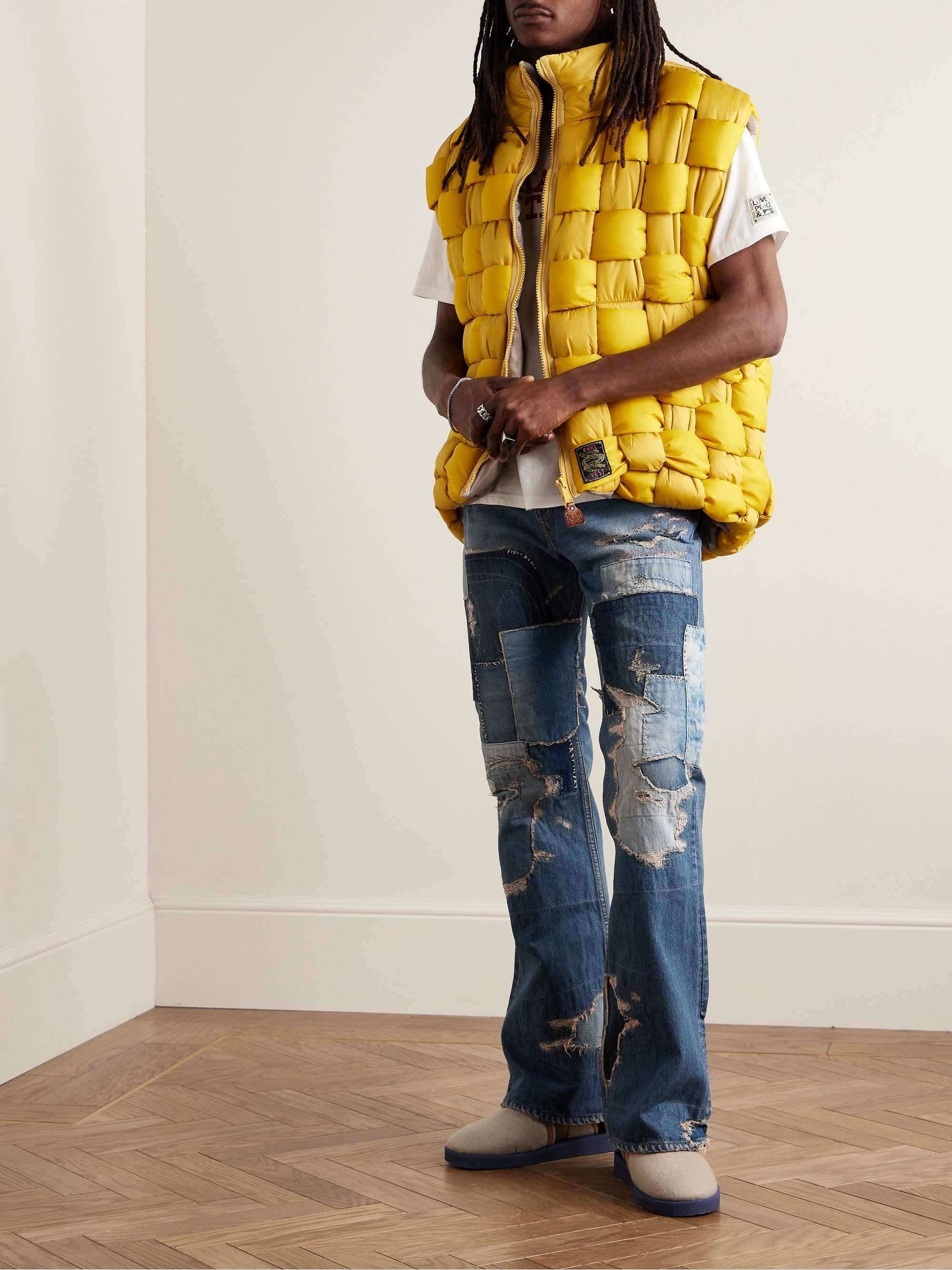 Crazy Dixie Flared Distressed Patchwork Jeans view